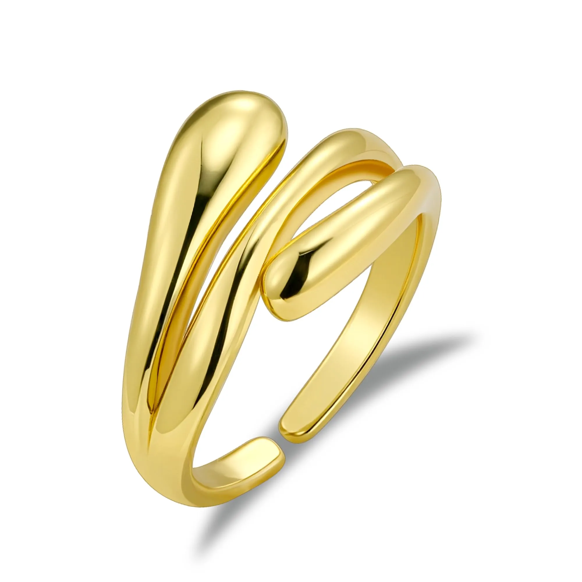 ALEXCRAFT Anello Chunky Oro Traforato Regolabile Donna R0340 - immagine 1
