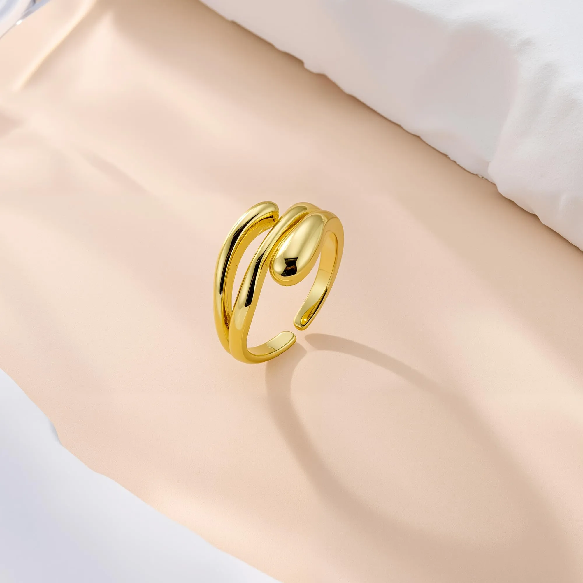ALEXCRAFT Anello Chunky Oro Traforato Regolabile Donna R0340 - immagine 6