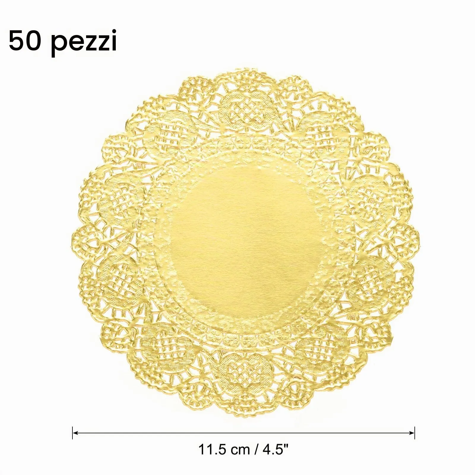 QUARKZMAN Centrini di Carta in Pizzo Dorato, 11,5 cm, 50 Pezzi - immagine 2