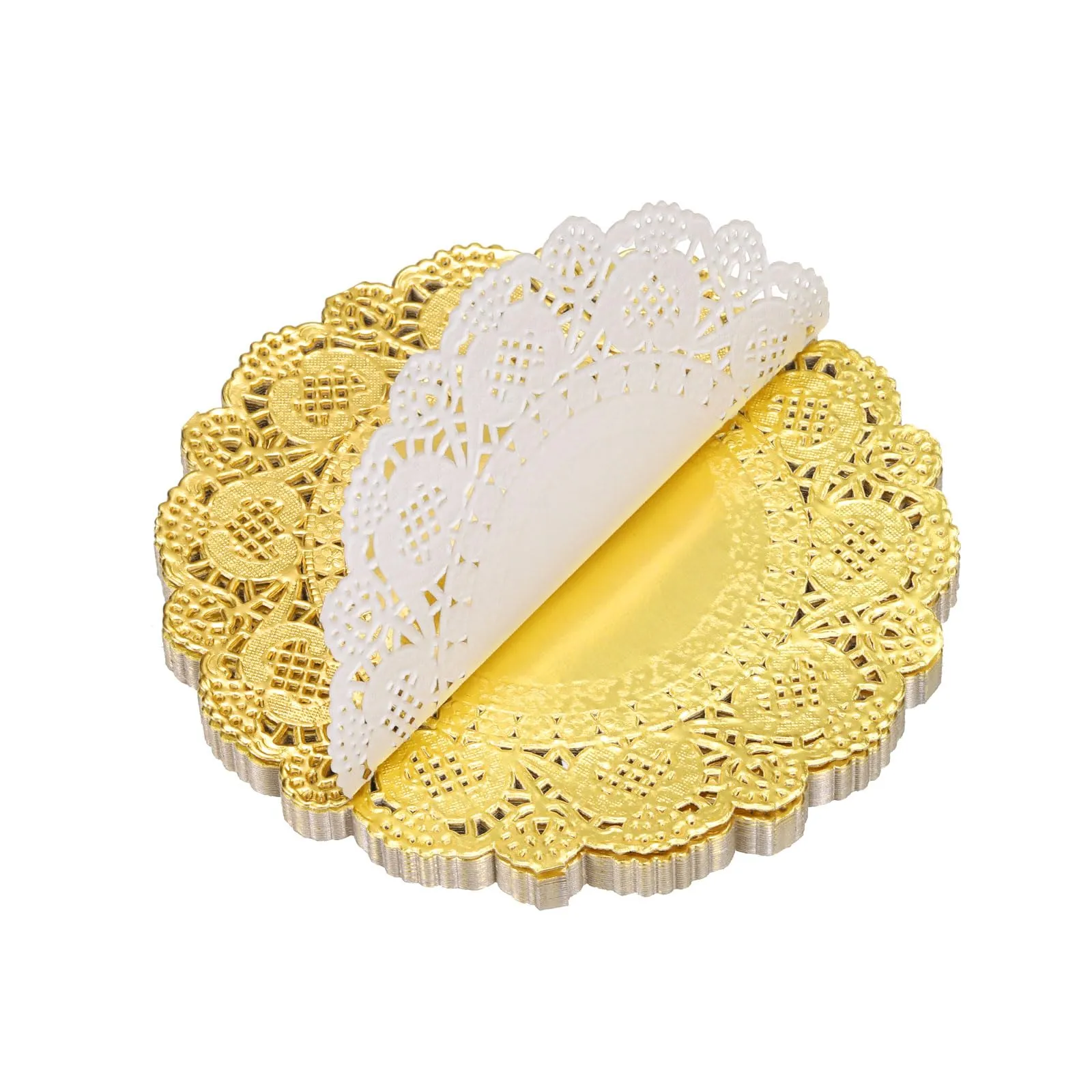 QUARKZMAN Centrini di Carta in Pizzo Dorato, 11,5 cm, 50 Pezzi - immagine 3