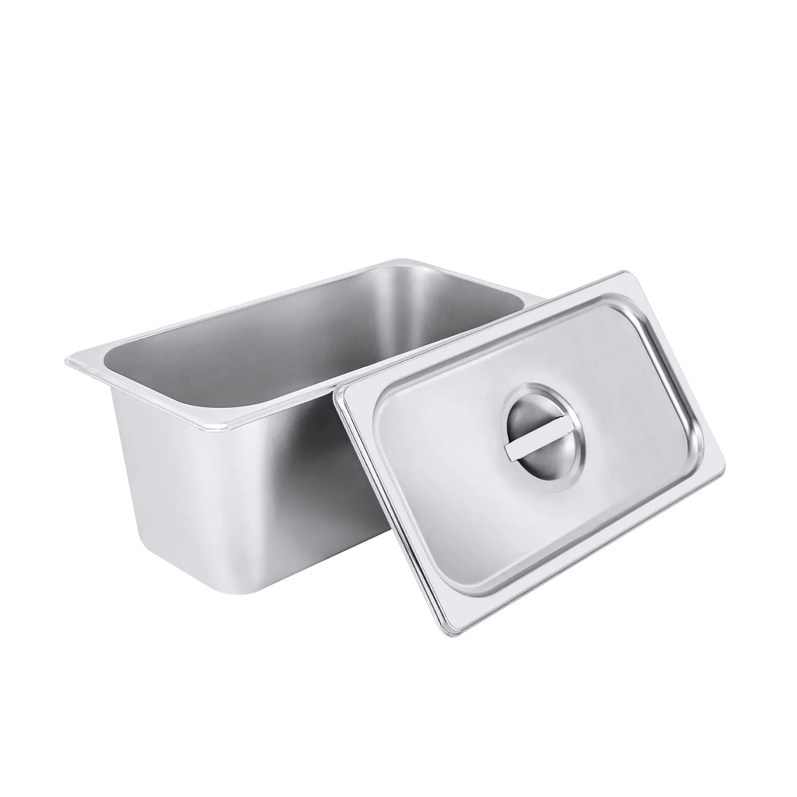 RjcdOPL Set di 4 vassoi GN 1/3 in acciaio inox, 5 l, 32,5 × 17,5 × 15 cm con coperchio - immagine 1