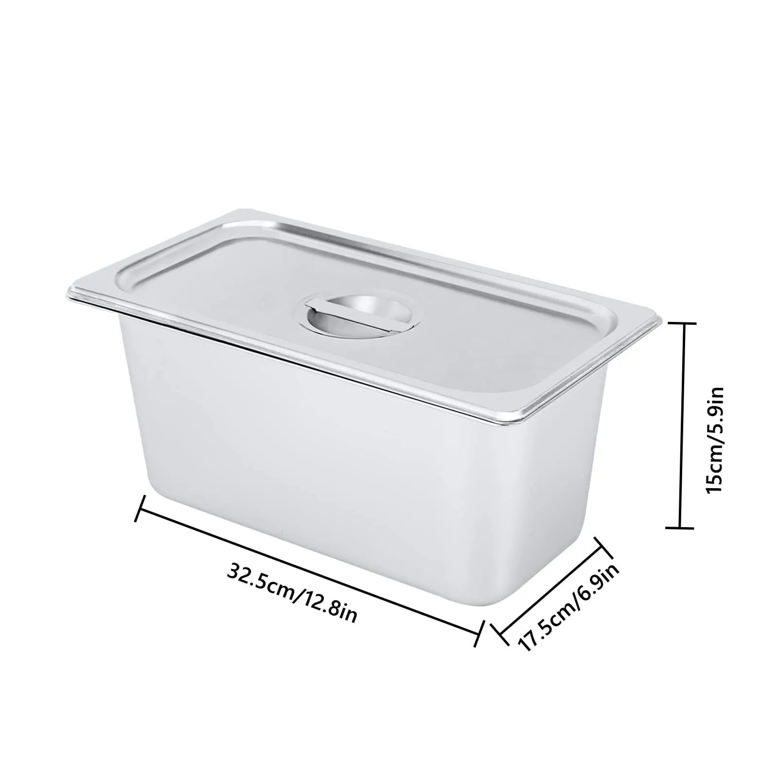 RjcdOPL Set di 4 vassoi GN 1/3 in acciaio inox, 5 l, 32,5 × 17,5 × 15 cm con coperchio - immagine 5