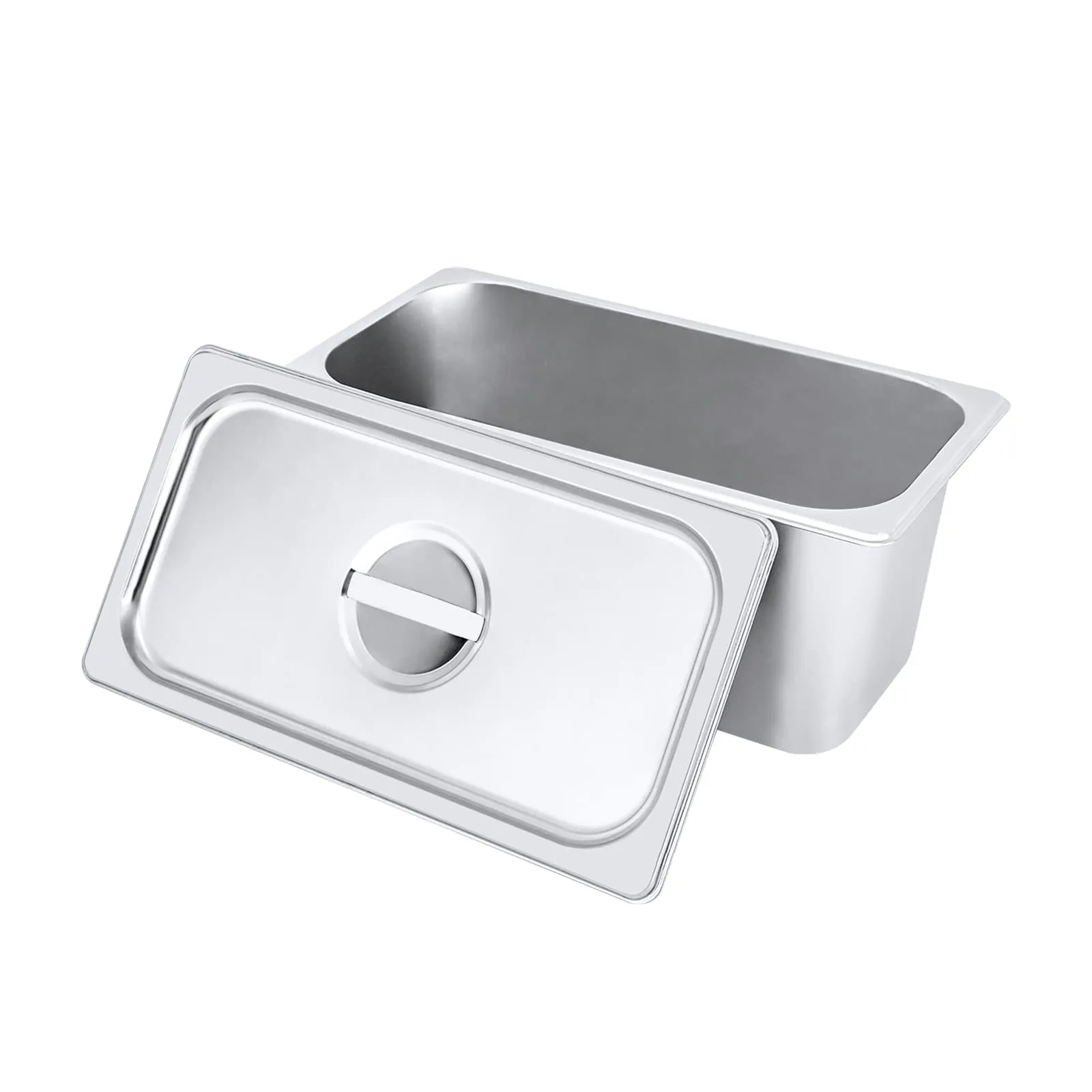RjcdOPL Set di 4 vassoi GN 1/3 in acciaio inox, 5 l, 32,5 × 17,5 × 15 cm con coperchio - immagine 9