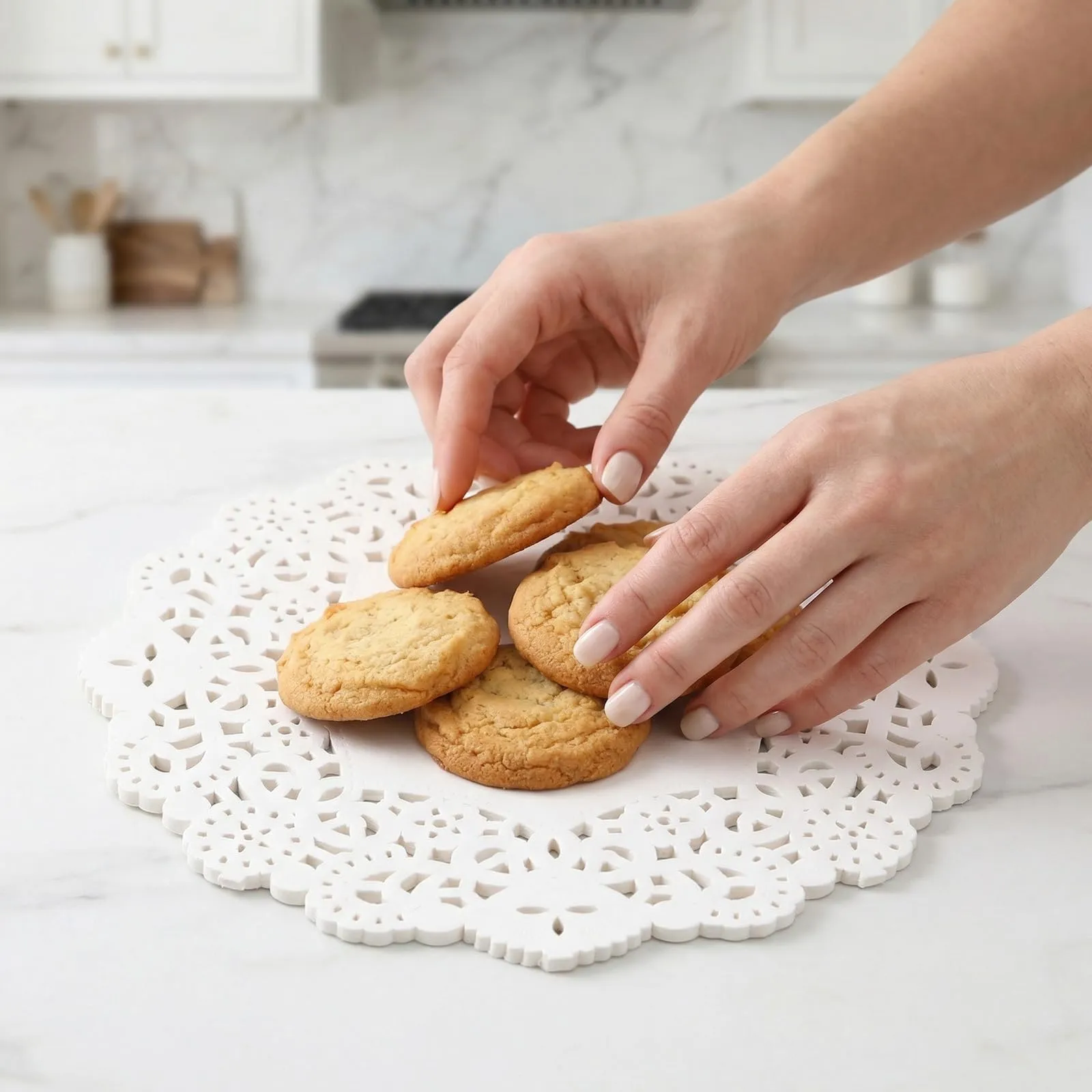 Daleweo Centrini in carta pizzo bianchi per torte, 16,5 cm, 100 pezzi - immagine 3