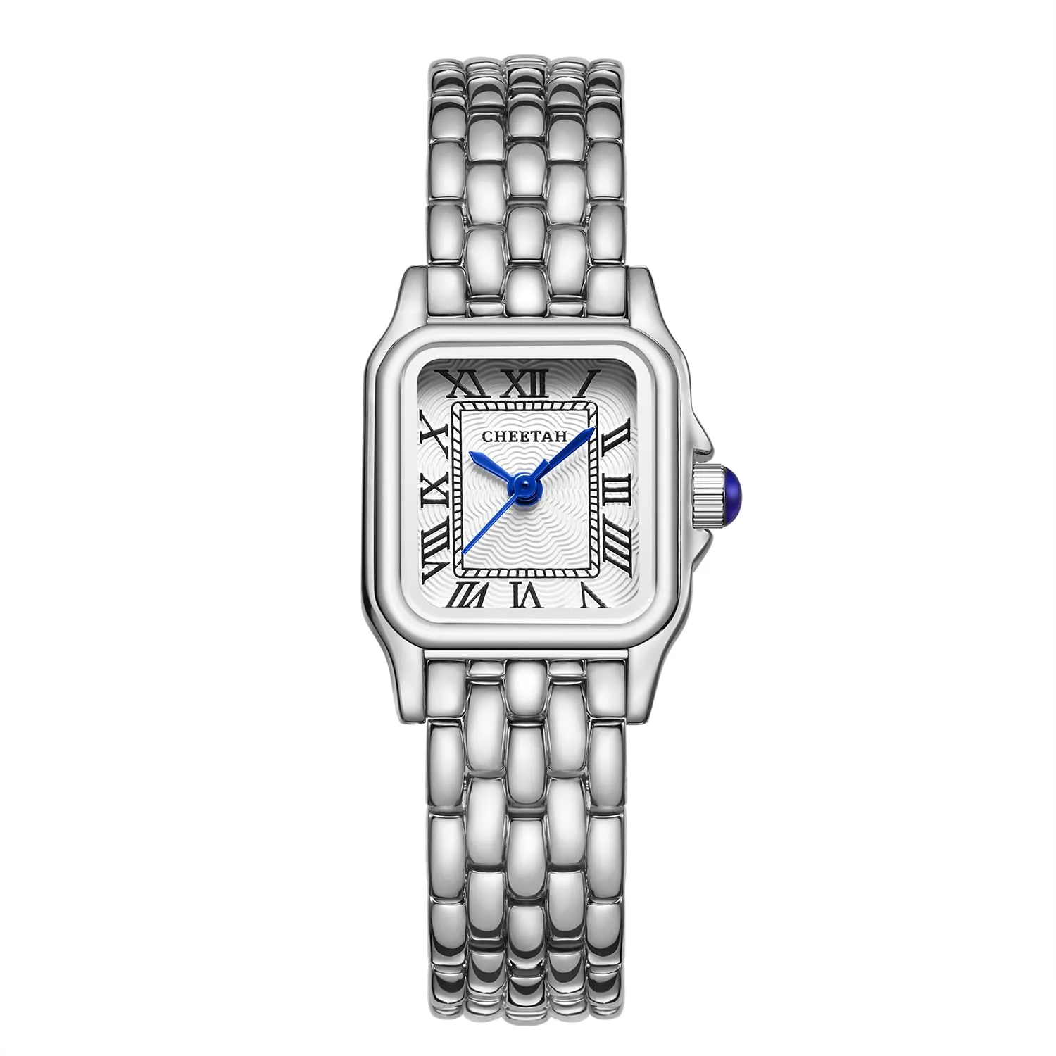 CHEETAH Orologio Donna Analogico al Quarzo Cassa Rettangolare Quadrante Romano Impermeabile - Bianco Argentato - immagine 1