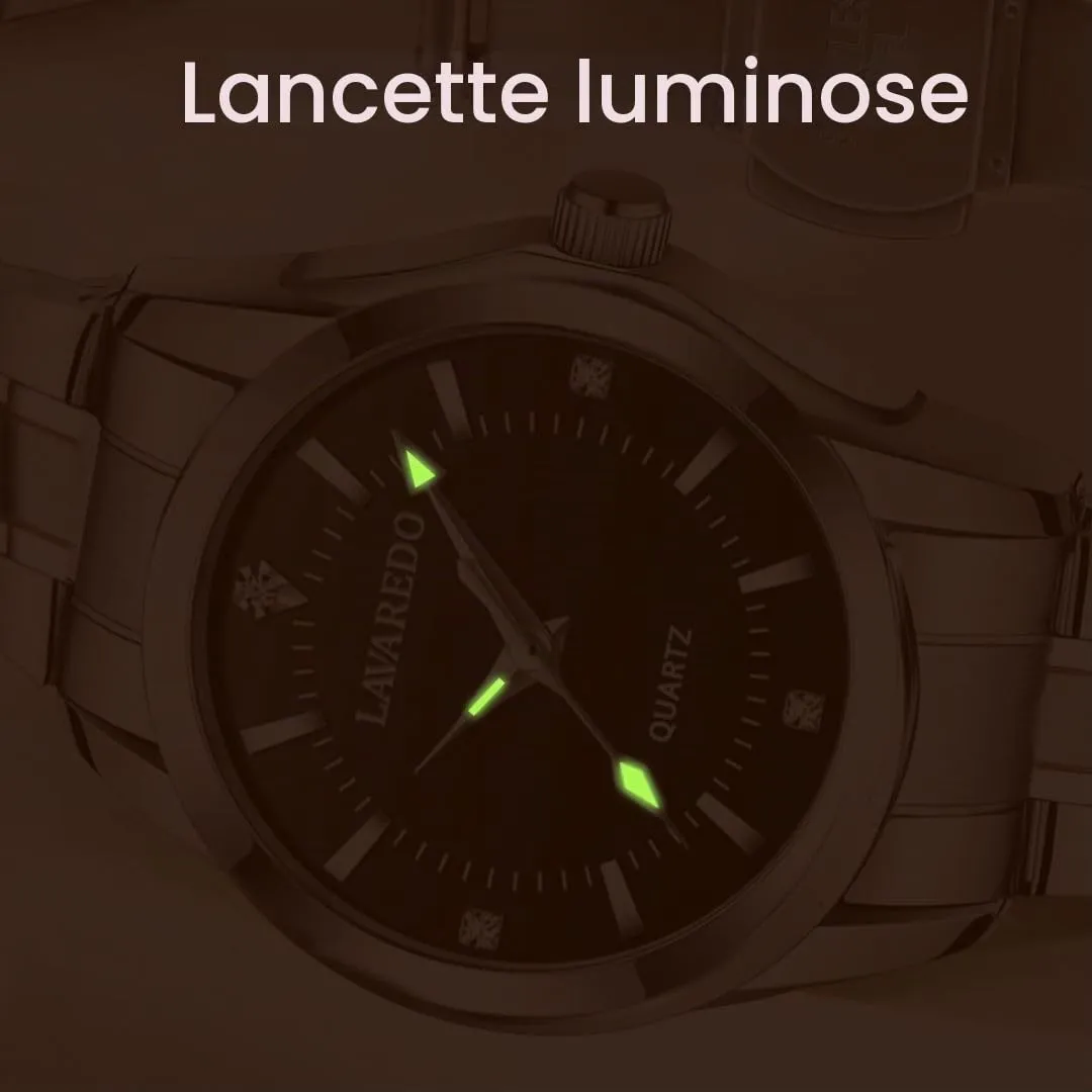 Aswan Watch Orologio al Quarzo Donna in Acciaio con Diamanti e Lancette Luminose, 29,5 mm - immagine 4