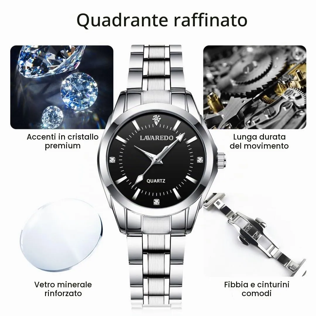 Aswan Watch Orologio al Quarzo Donna in Acciaio con Diamanti e Lancette Luminose, 29,5 mm - immagine 5