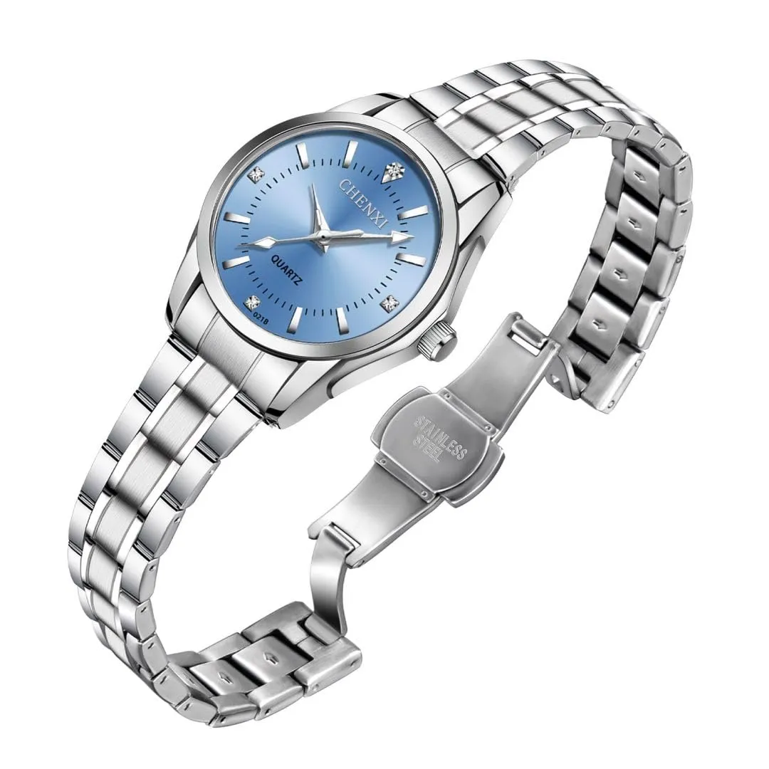 aswan watch Orologio al Quarzo Donna, Acciaio, Diamanti, Luminoso, 29,5 mm - immagine 3