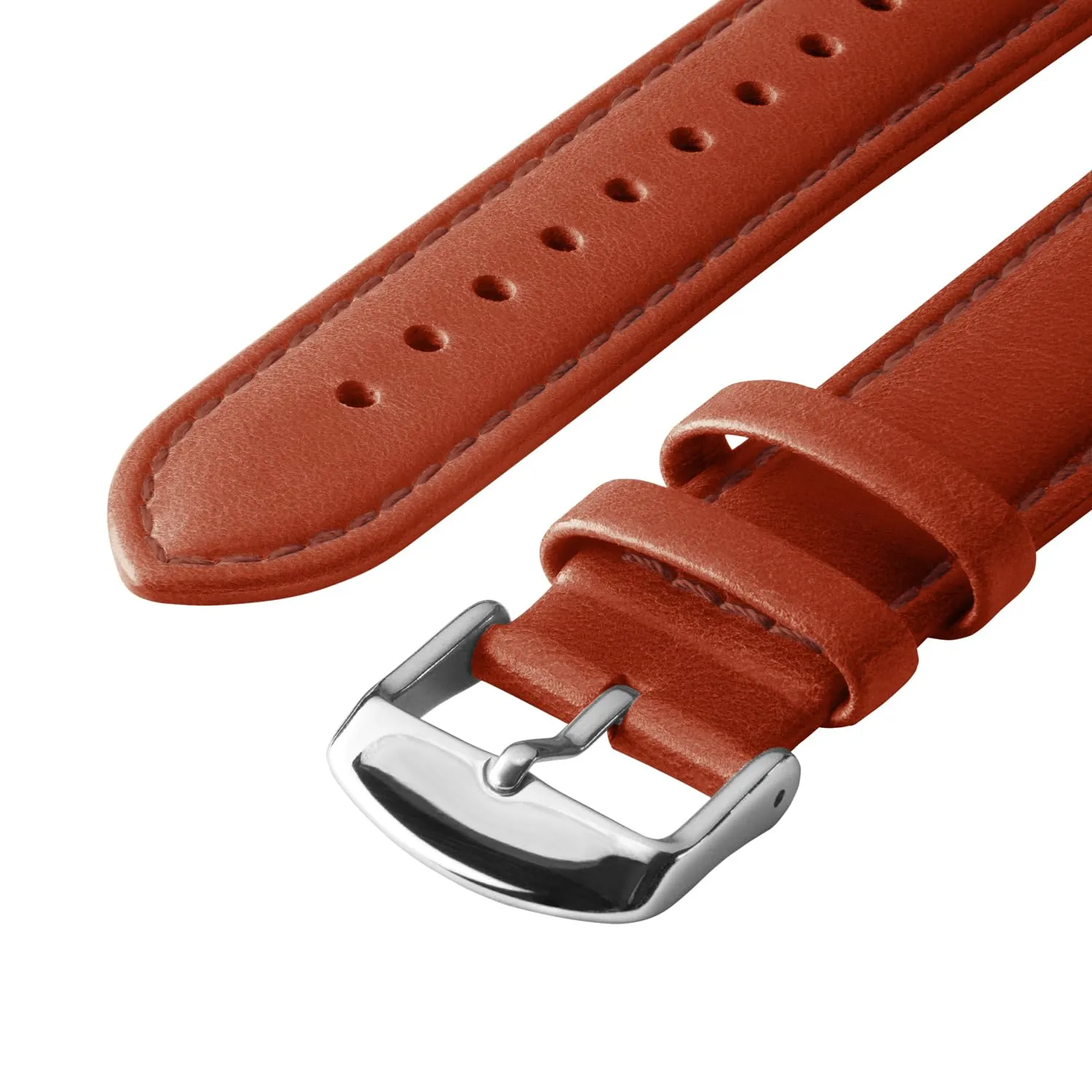 Archer Watch Straps Cinturino in Pelle Pieno Fiore a Sgancio Rapido, Cognac/Cucitura Abbinata, 20mm - immagine 5