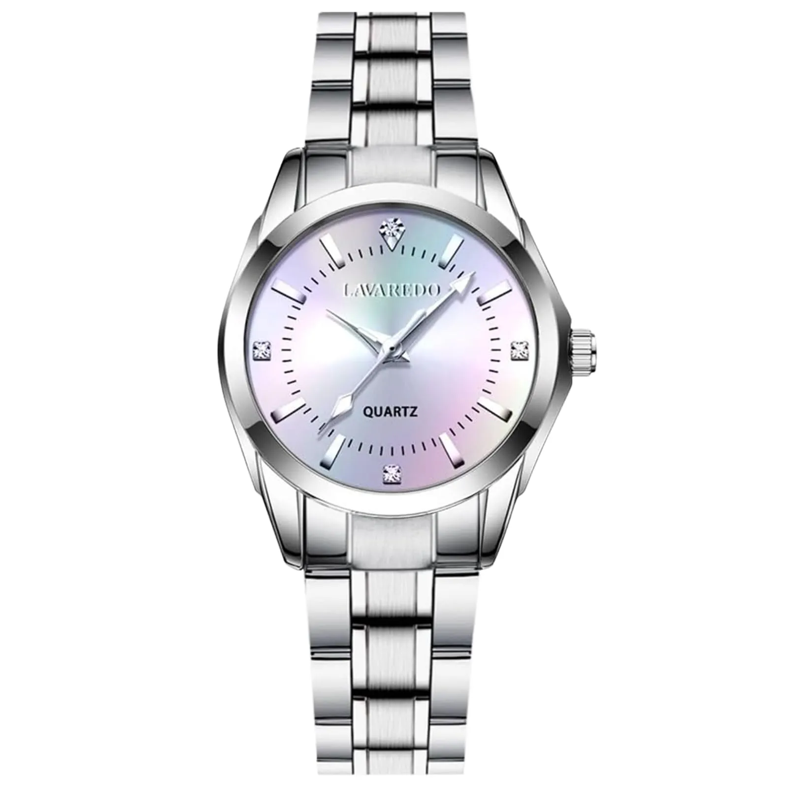 aswan watch Orologio al Quarzo Donna in Acciaio con Diamanti, Luminoso, 29,5 mm - immagine 1