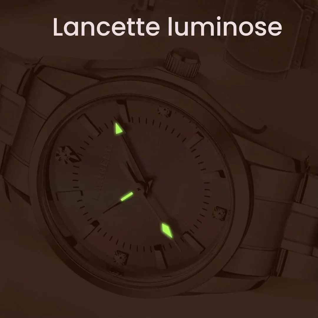 aswan watch Orologio al Quarzo Donna in Acciaio con Diamanti, Luminoso, 29,5 mm - immagine 4
