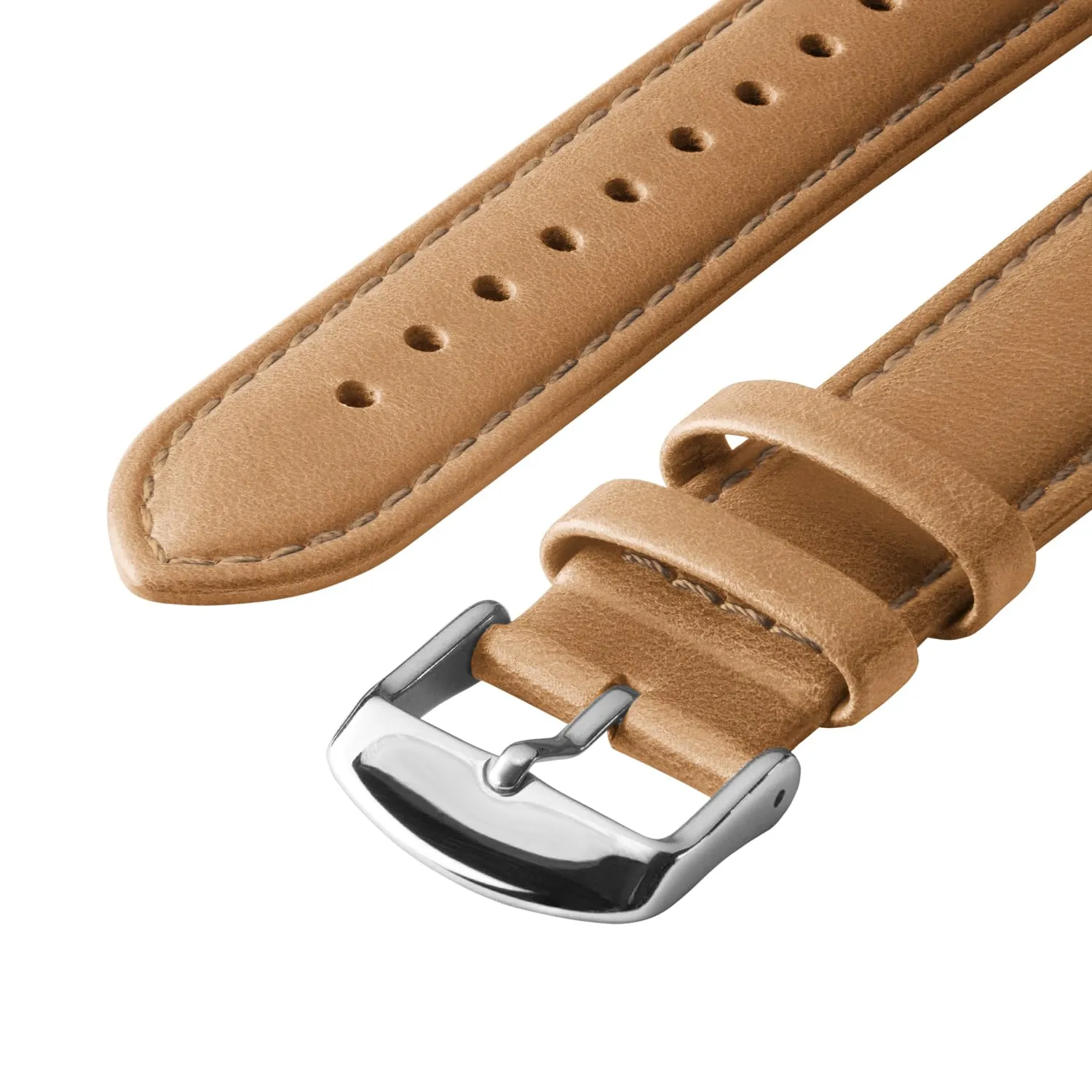 Archer Watch Straps Cinturino in Pelle Pieno Fiore a Sgancio Rapido, Cammello Marrone Chiaro, 22mm - immagine 5