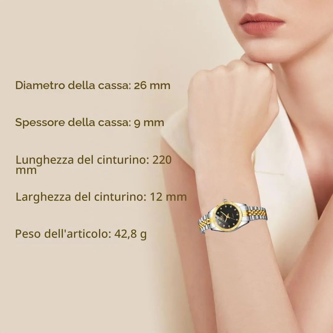 aswan watch Orologio al Quarzo Donna, Acciaio, Diamanti, 26 mm - immagine 6