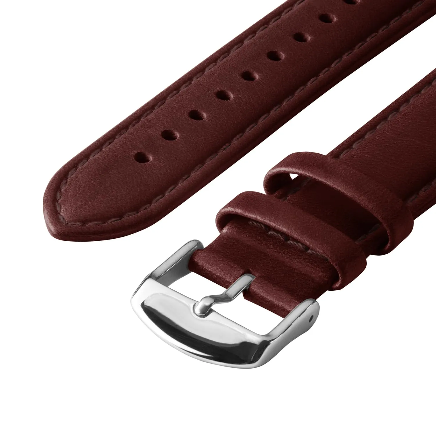 Archer Watch Straps Cinturini per Orologi a Sgancio Rapido in Pelle Pieno Fiore, Mogano/Cucitura Abbinata, 20mm - immagine 5
