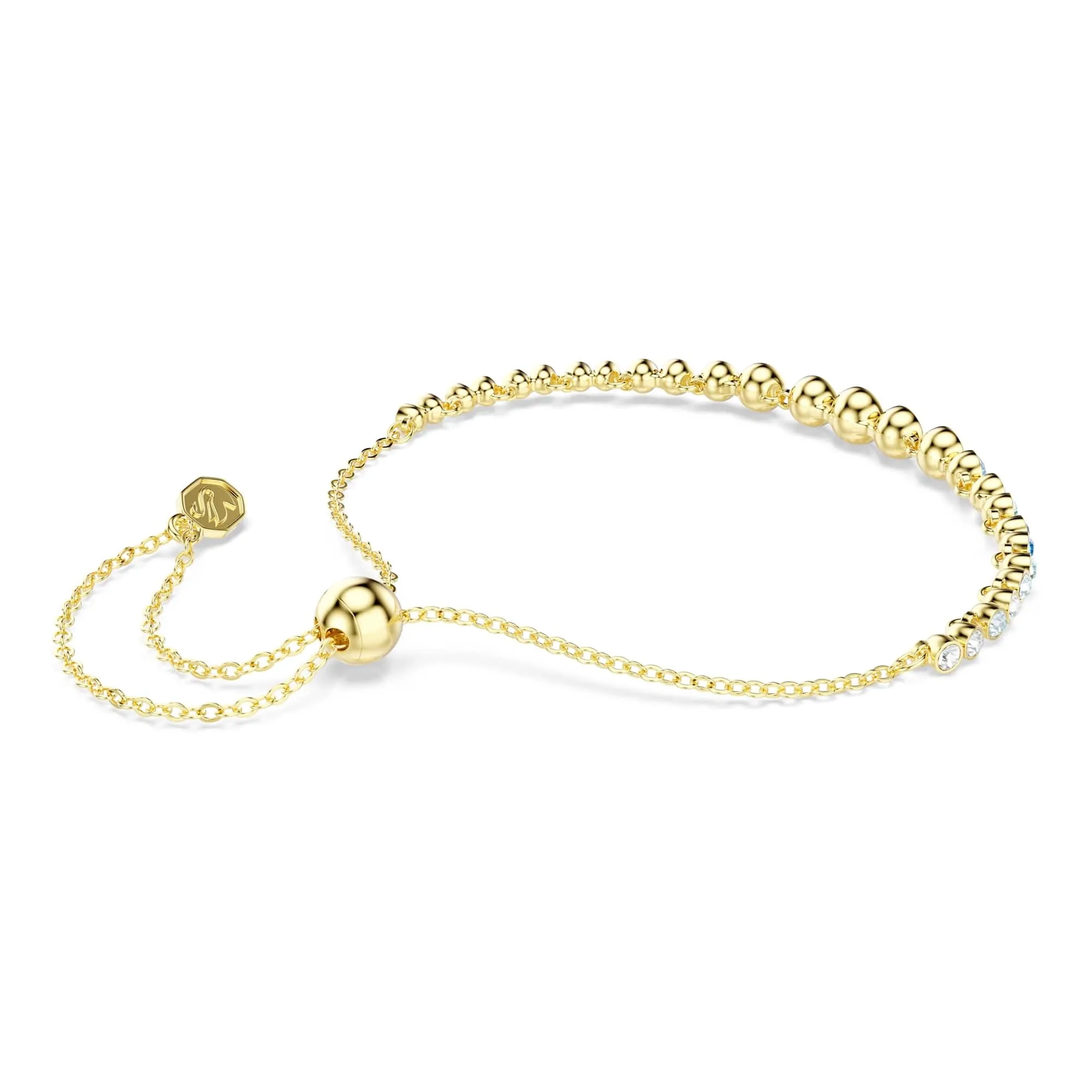Swarovski Imber Braccialetto, Taglio Round, Blu, Finitura Oro 18K - immagine 4
