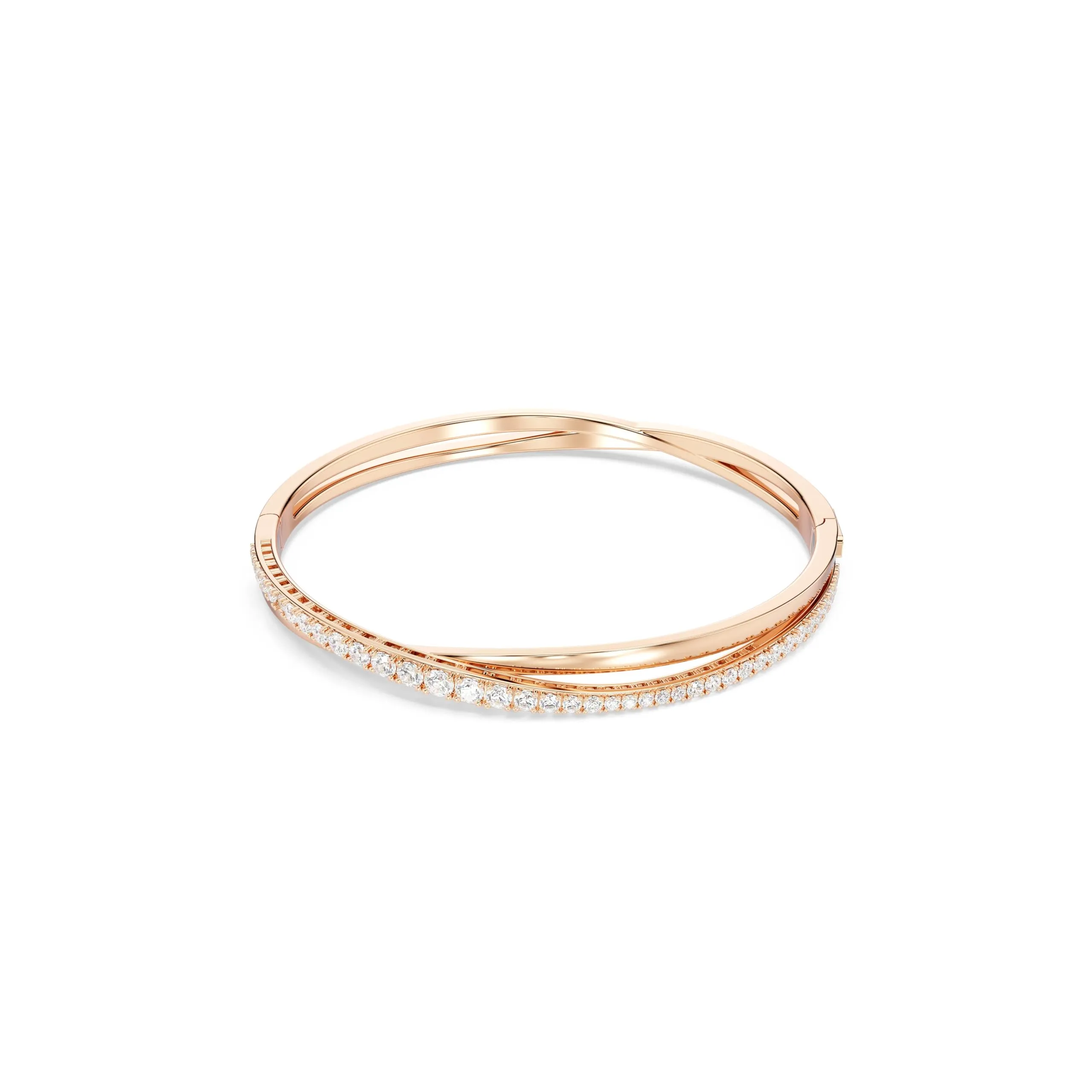 Swarovski Twist Braccialetto, Bianco, Placcato color oro rosa - immagine 1