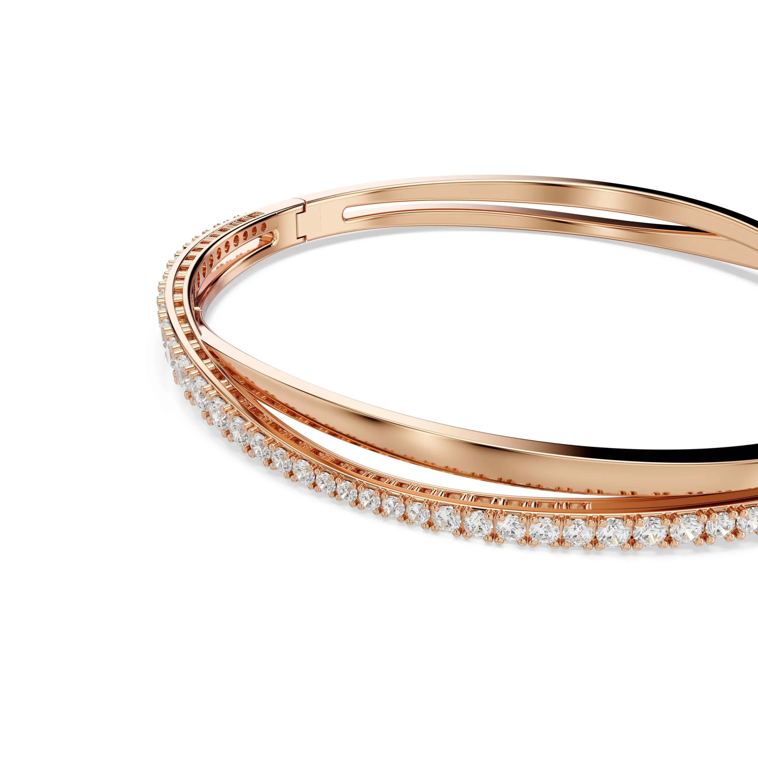 Swarovski Twist Braccialetto, Bianco, Placcato color oro rosa - immagine 2