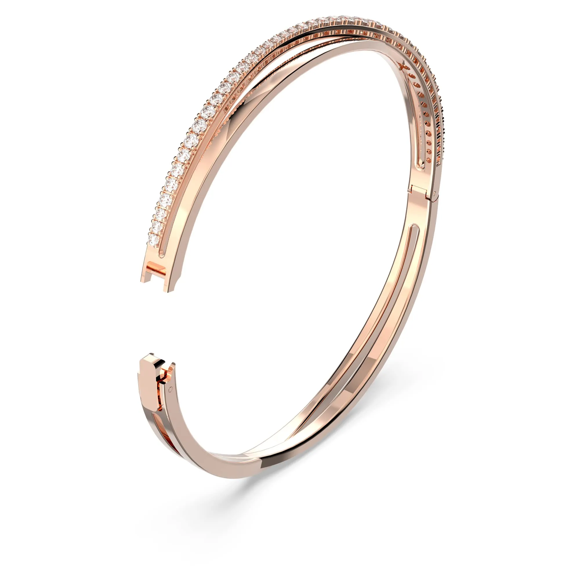 Swarovski Twist Braccialetto, Bianco, Placcato color oro rosa - immagine 4