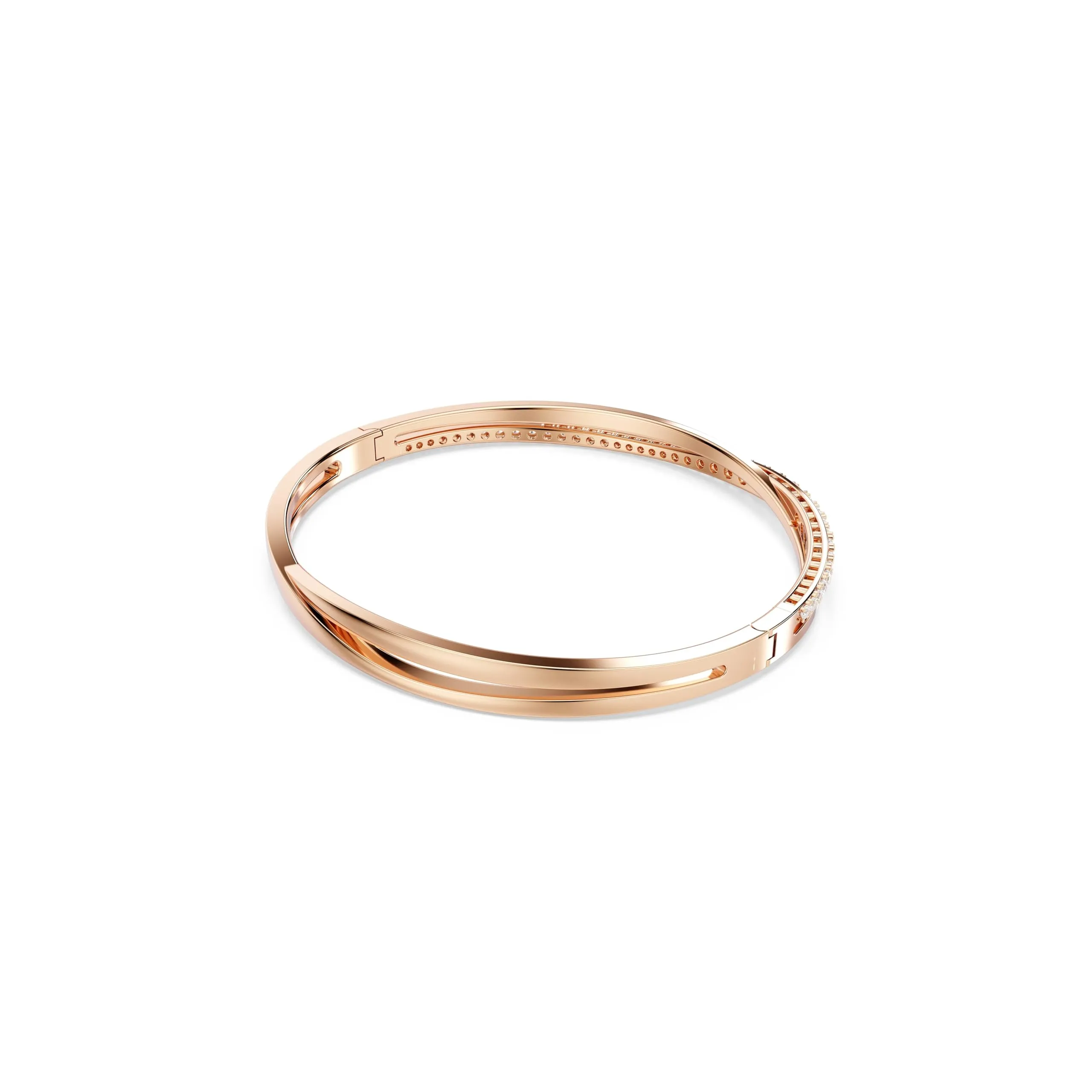 Swarovski Twist Braccialetto, Bianco, Placcato color oro rosa - immagine 5