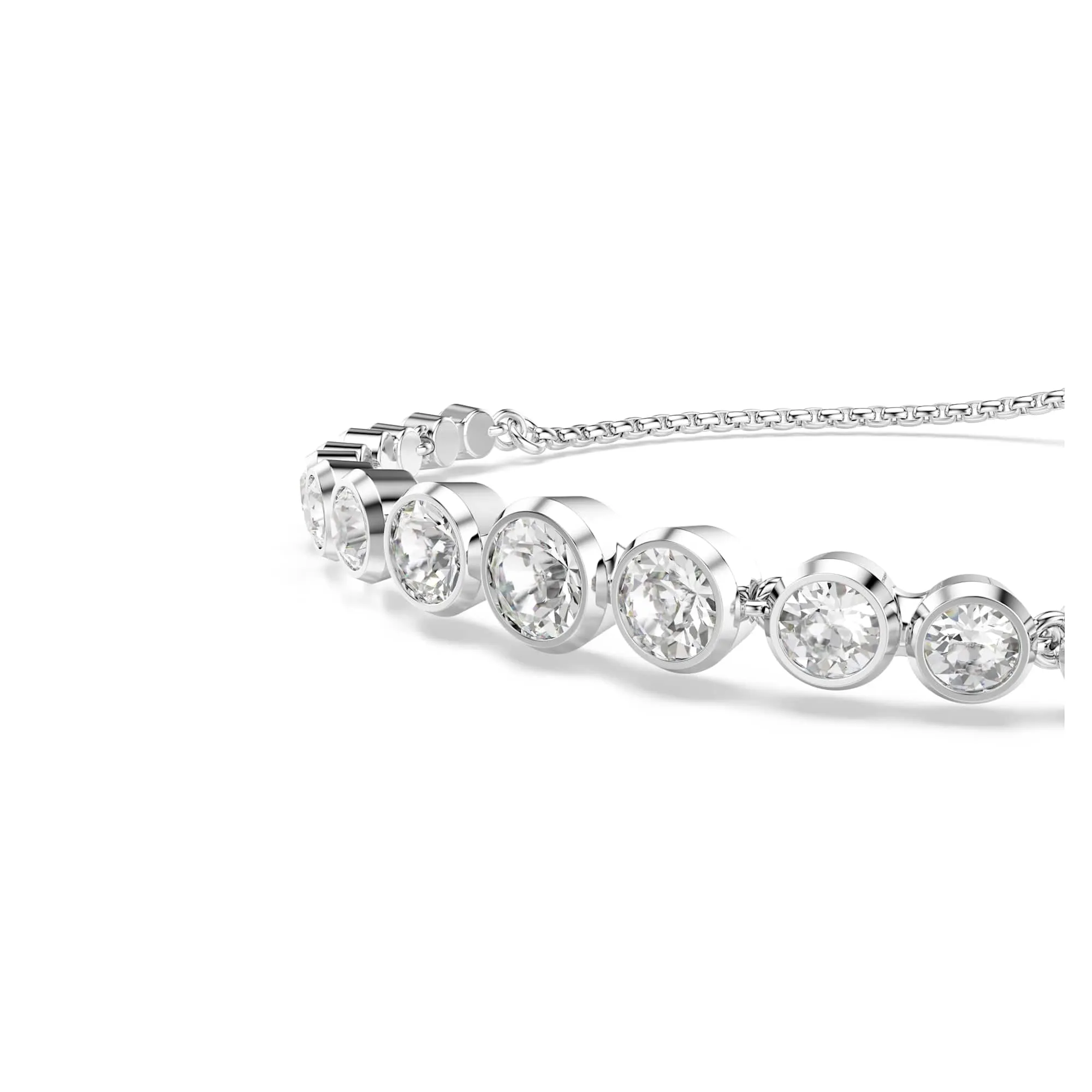 Swarovski Imber Bracciale Tennis con Cristalli Bianchi, Placcatura Rodio, 24 x 0,6 cm - immagine 4