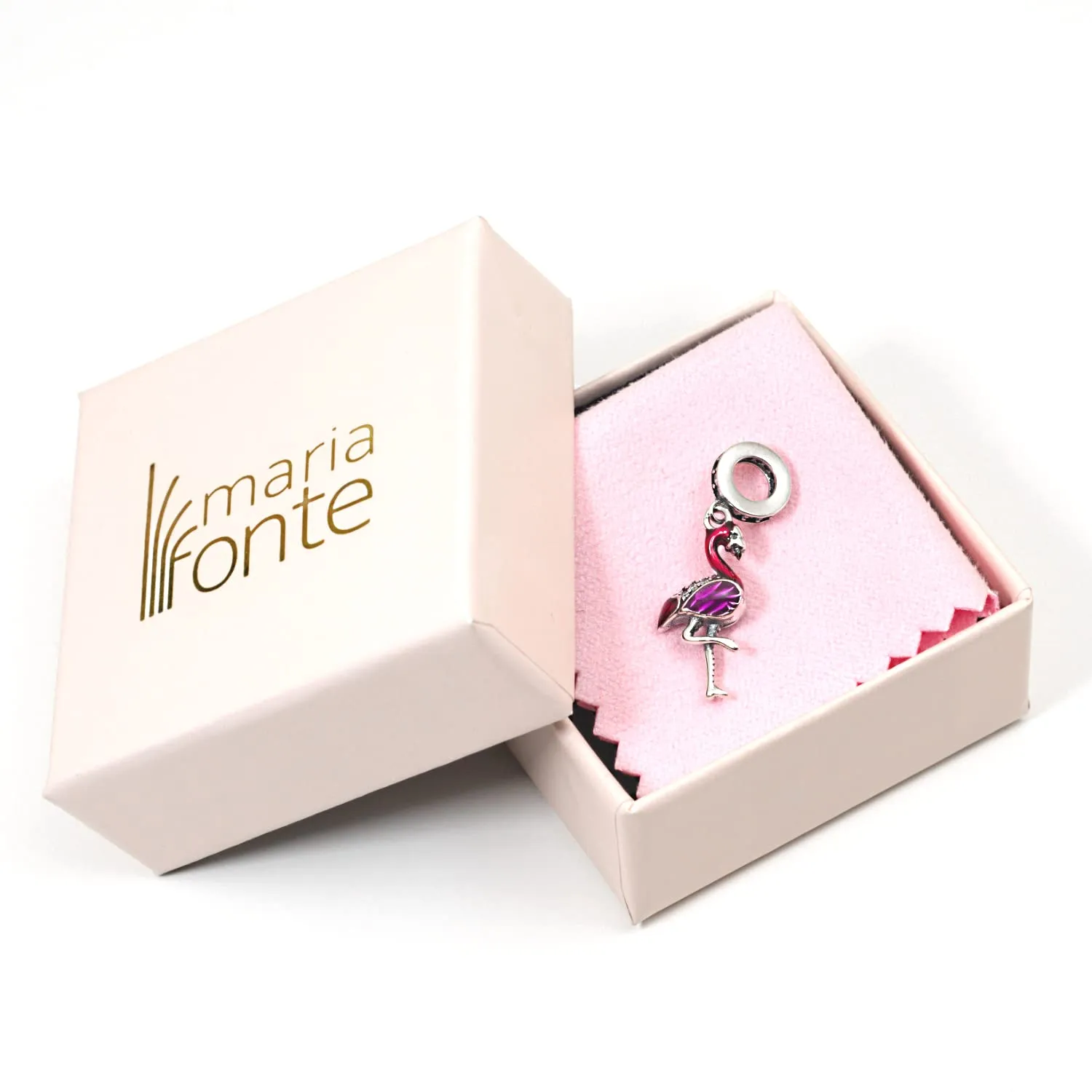 MariaFonte Charm Fenicottero Rosa in Argento 925 e Zirconia Bianca - immagine 6