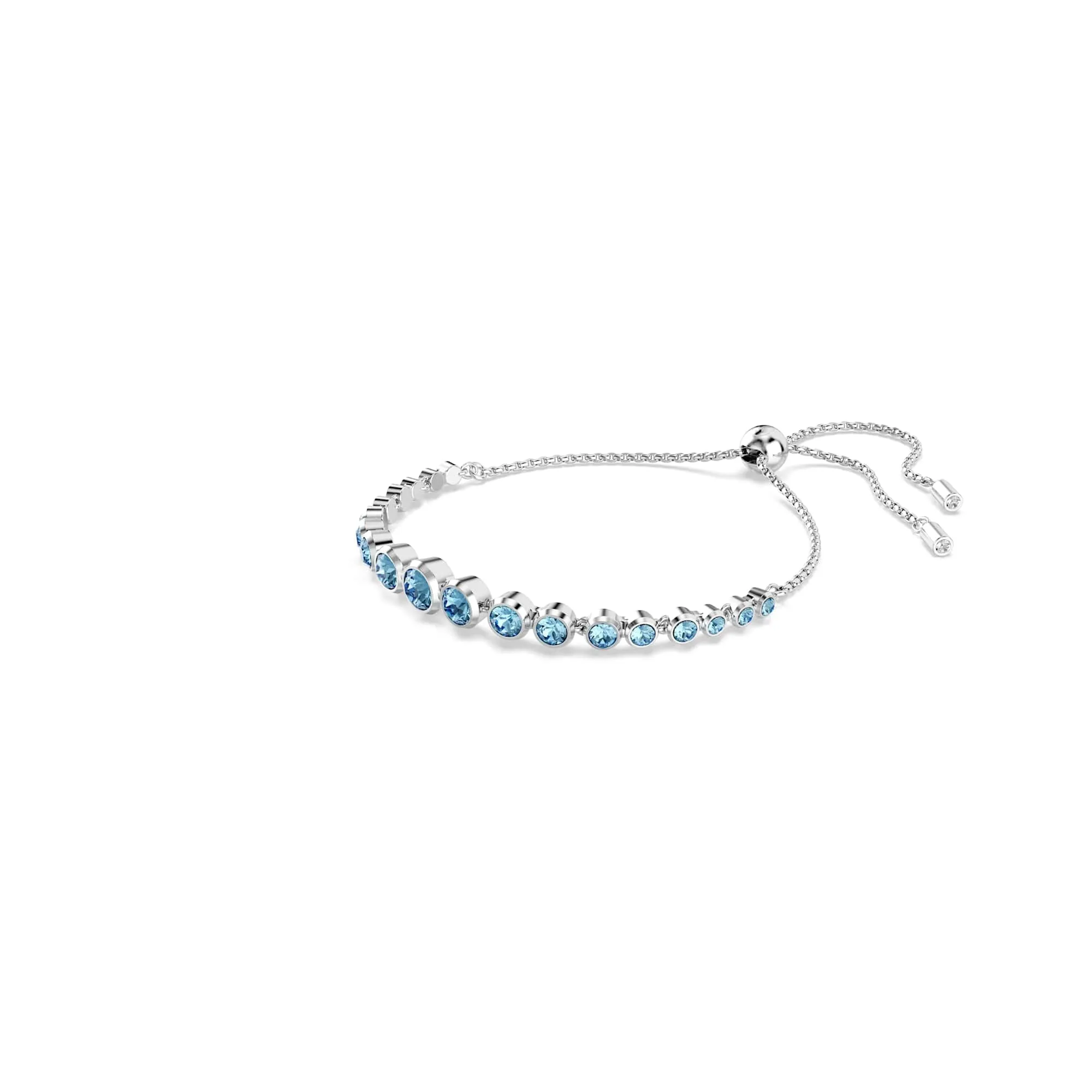 Swarovski Imber Bracciale Tennis con Cristalli Blu, Placcatura in Tonalità Rodio, 24 x 0,6 cm - immagine 2