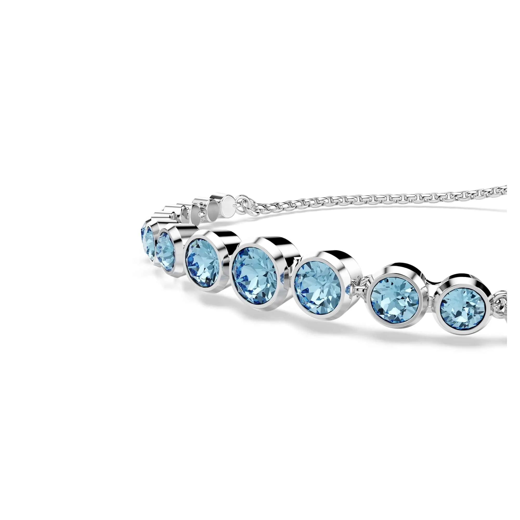 Swarovski Imber Bracciale Tennis con Cristalli Blu, Placcatura in Tonalità Rodio, 24 x 0,6 cm - immagine 4