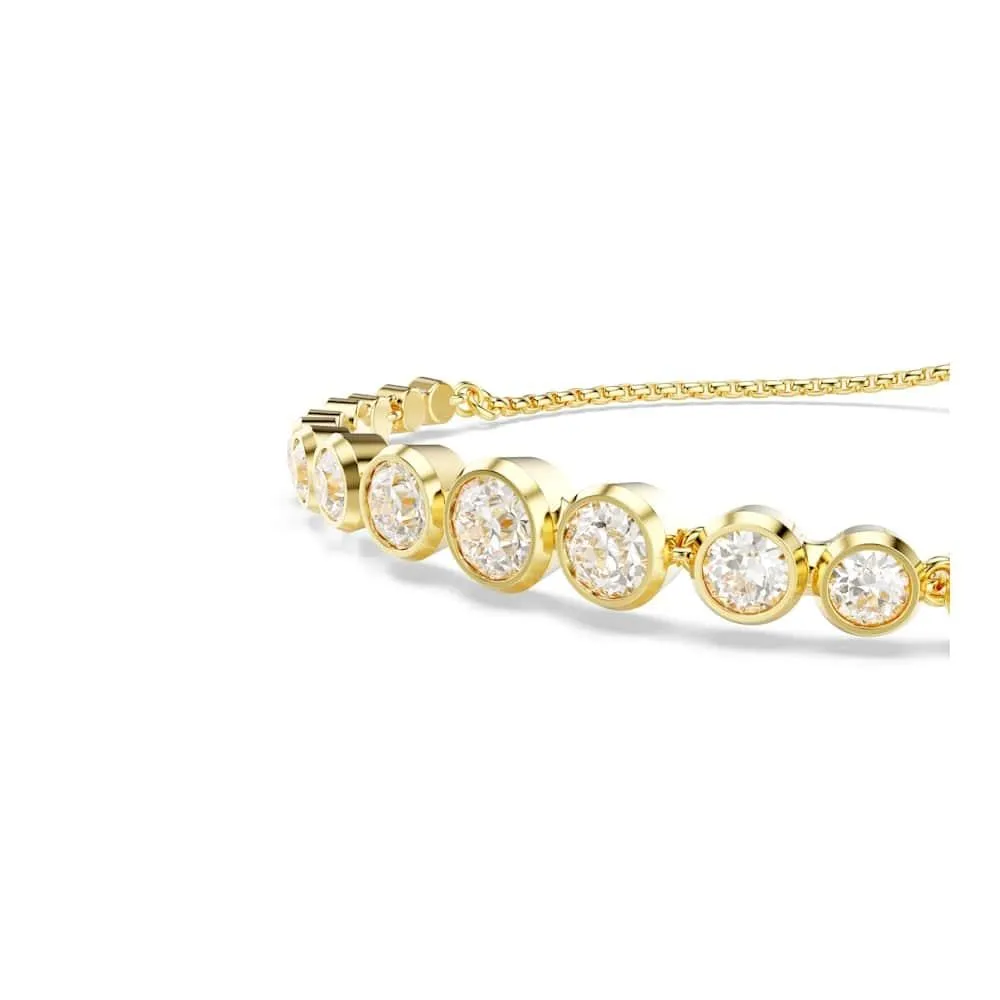 Swarovski Imber Bracciale Tennis con Cristalli Bianchi, Placcatura Oro, 24 x 0,6 cm - immagine 3