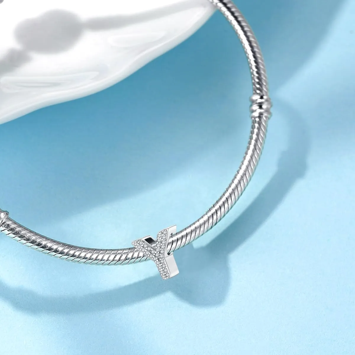 Jokmeo Charm a Lettera Y in Argento Sterling 925 per Donna - immagine 4