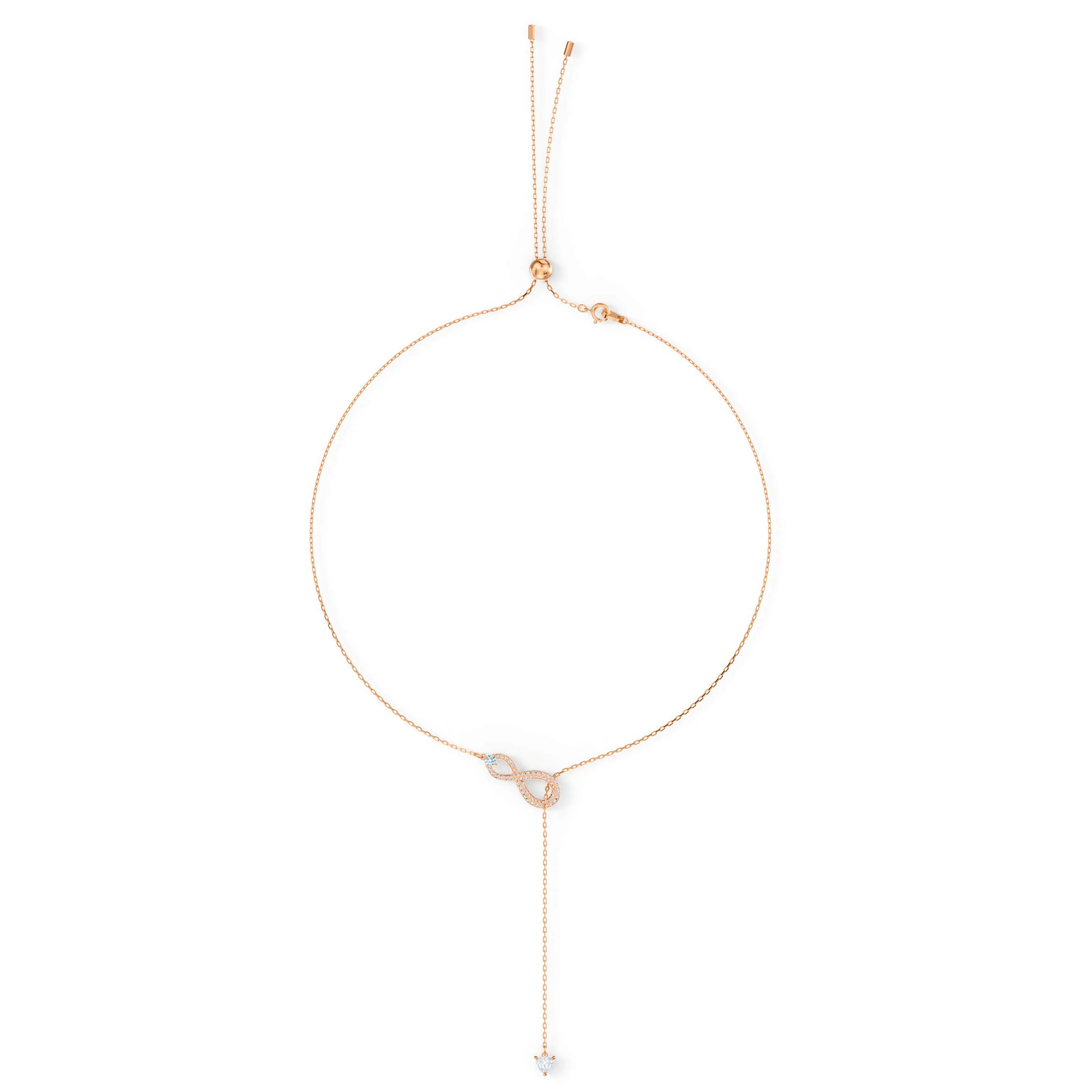 Swarovski Infinity Collana a Y, Bianco, Placcato oro rosa - immagine 2