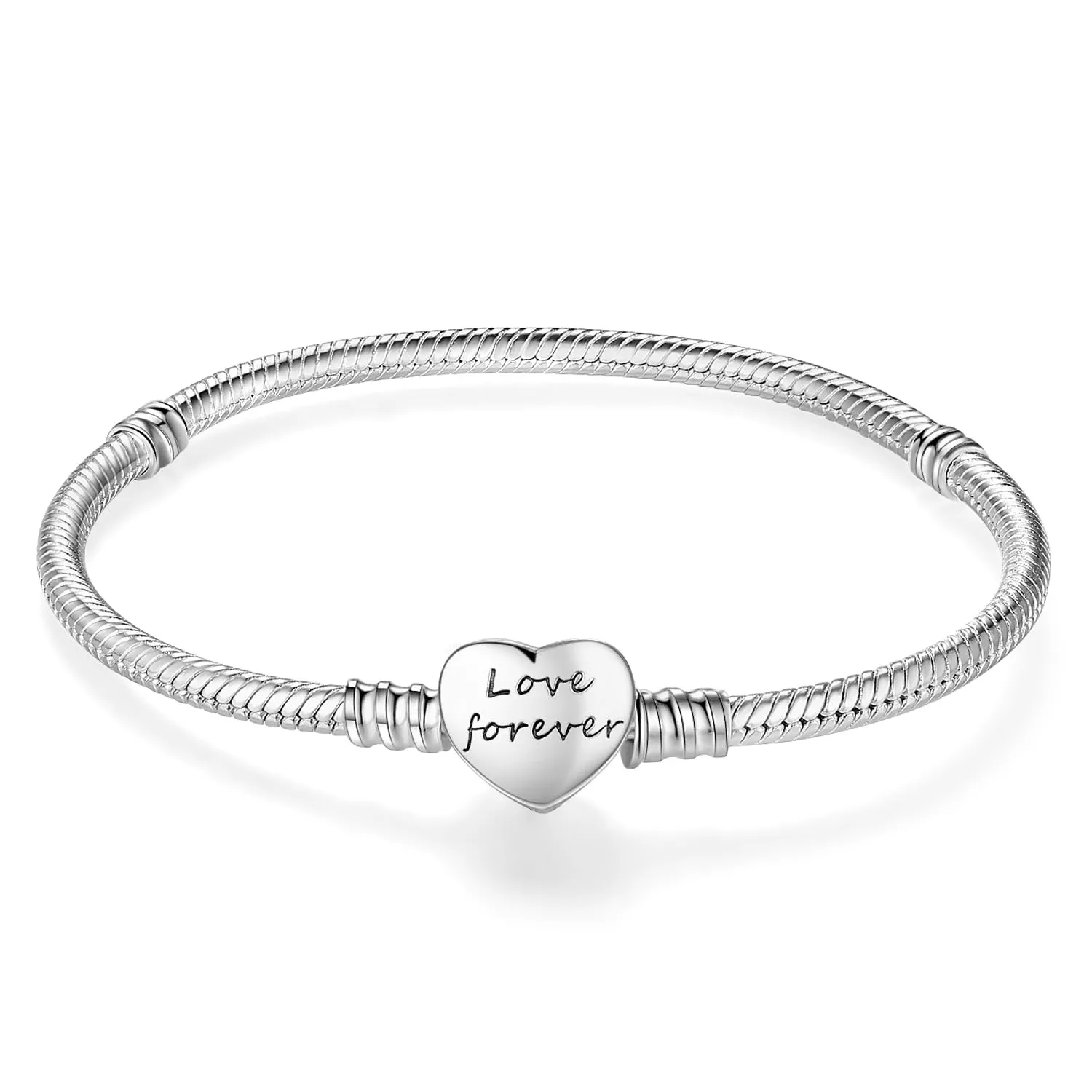 Bracciale HappyStar in argento Sterling 925 con catena a serpente e chiusura a testa di Topolino, compatibile con ciondoli Pandora - immagine 2