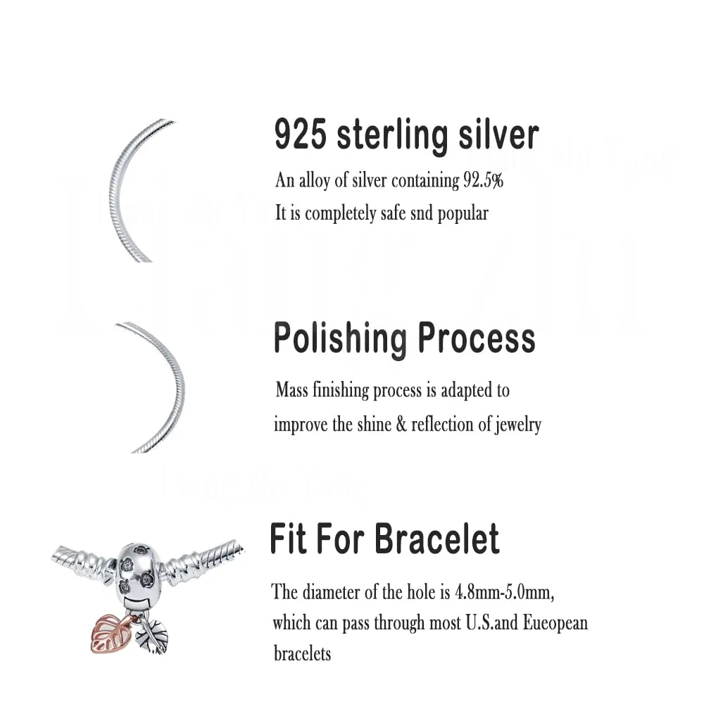HappyStar Bracciale Donna in Argento Sterling 925 con Maglia Snake e Charms Compatibili - immagine 4