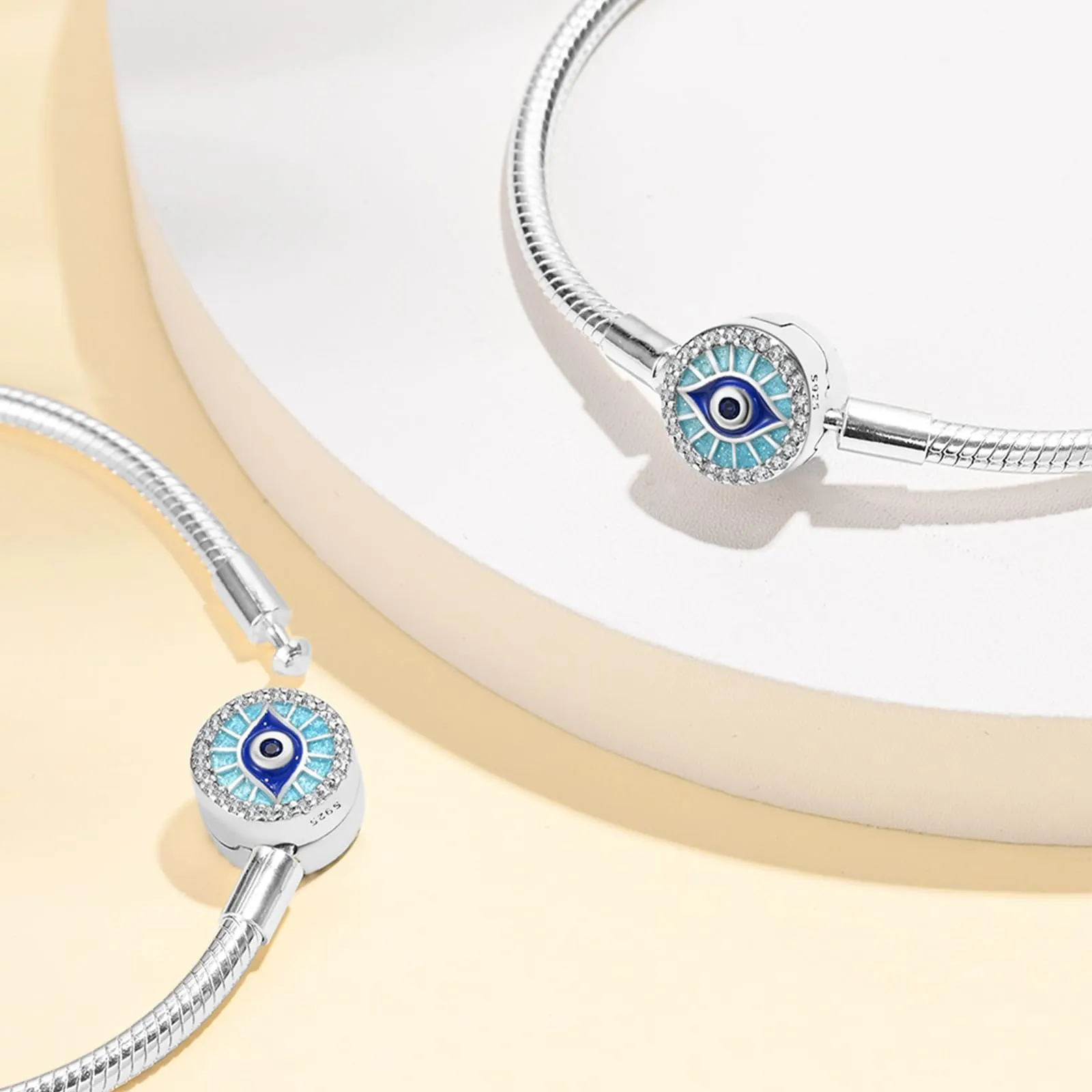 HappyStar Bracciale Donna Bead Charm in Argento Sterling 925, Maglia Snake - immagine 2