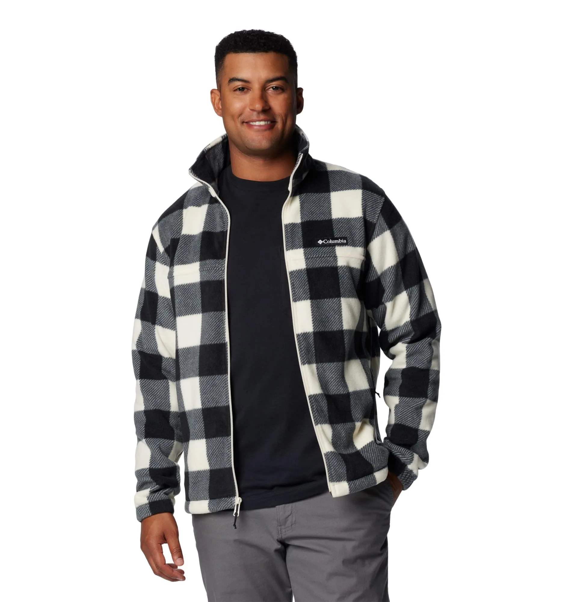 Columbia Steens Mountain Full Zip 2.0 Men's Fleece Jacket, Chalk Check Print, XXL - immagine 7