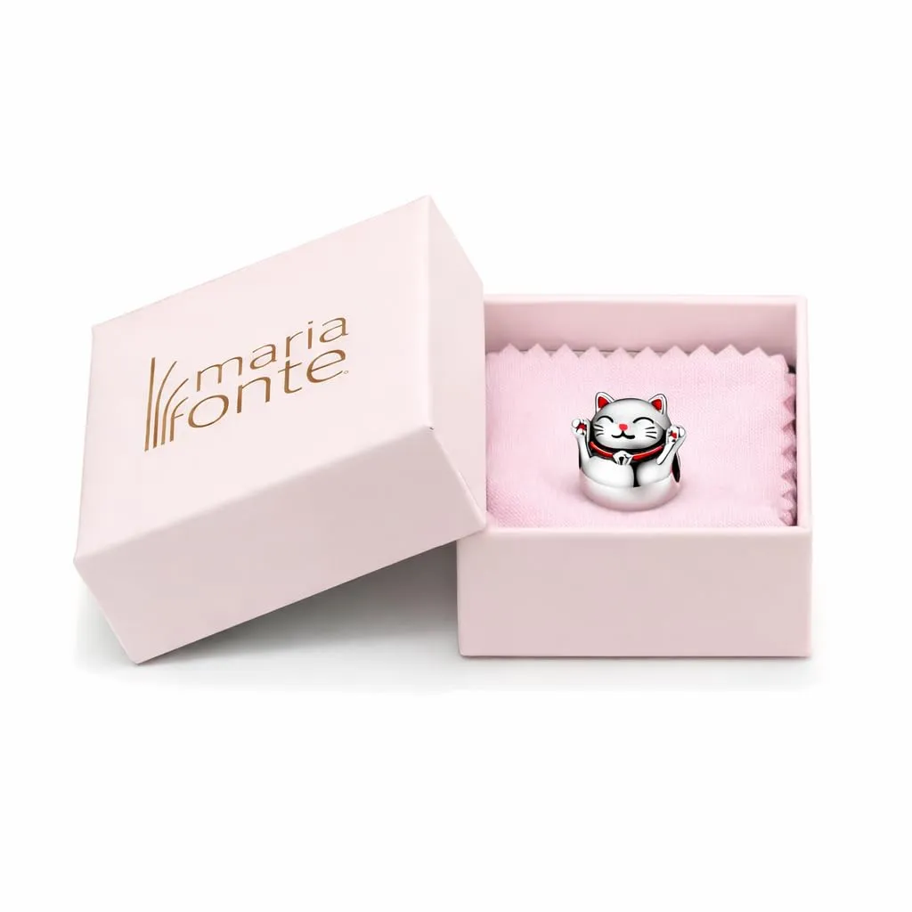 MariaFonte Charm Gatto Giapponese Maneki Neko in Argento 925 - immagine 6