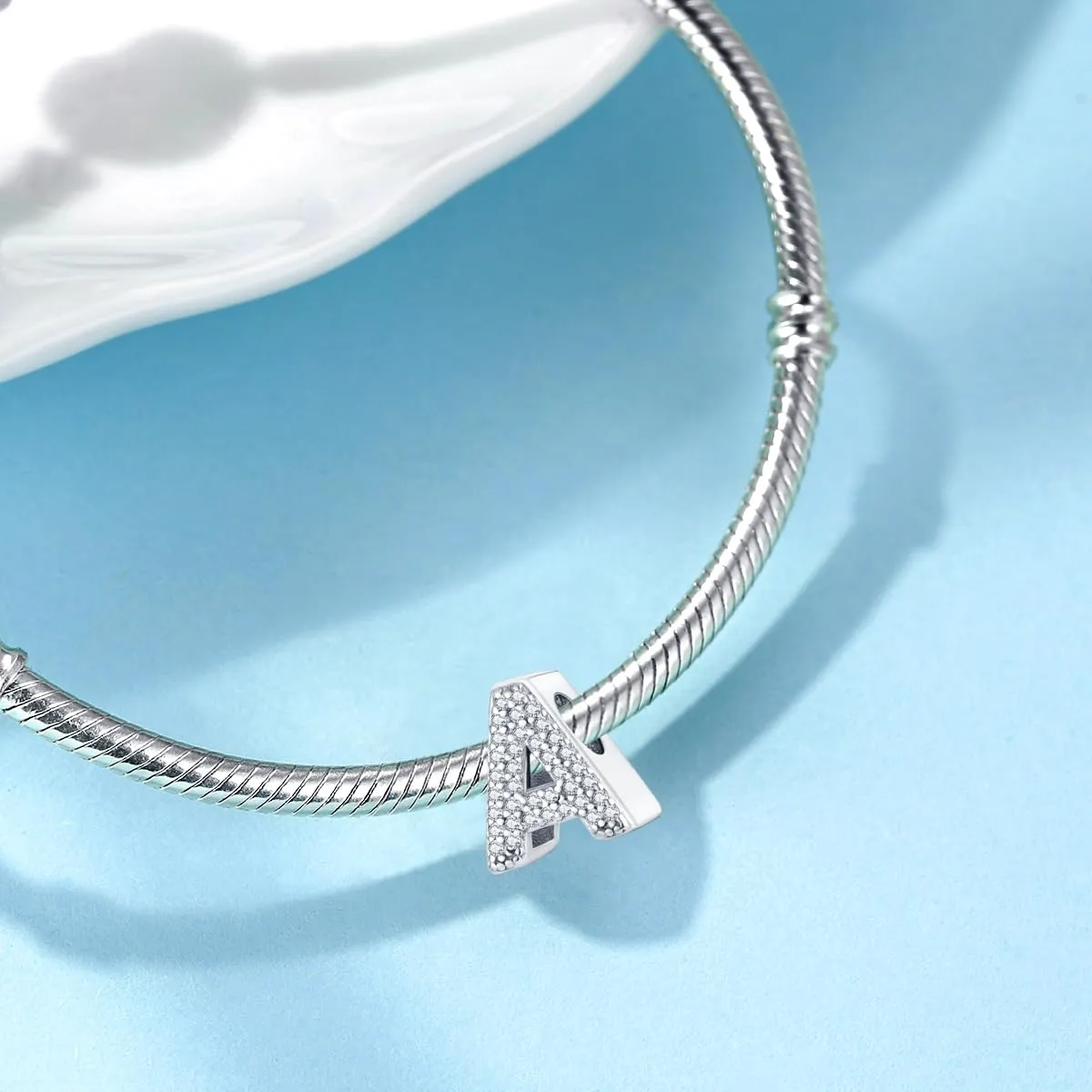 Jokmeo Charm lettera A in argento sterling 925 per donna - immagine 3