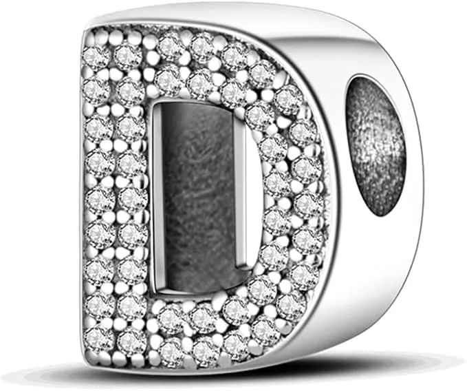 Jokmeo Charm a lettera D in argento sterling 925 per donna - immagine 1