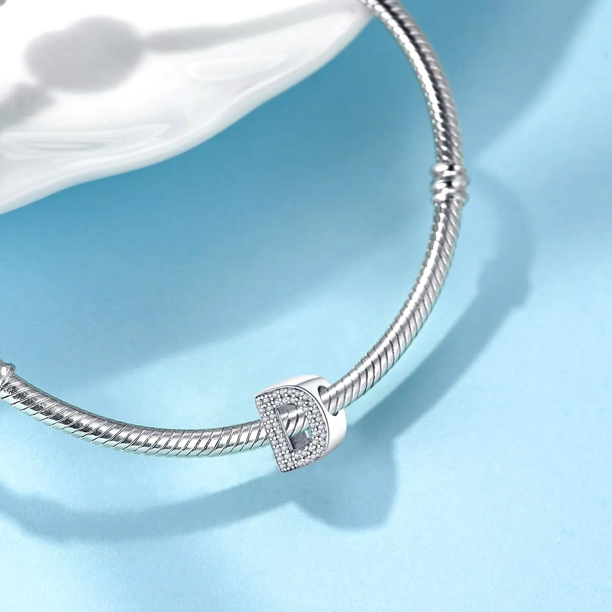 Jokmeo Charm a lettera D in argento sterling 925 per donna - immagine 4