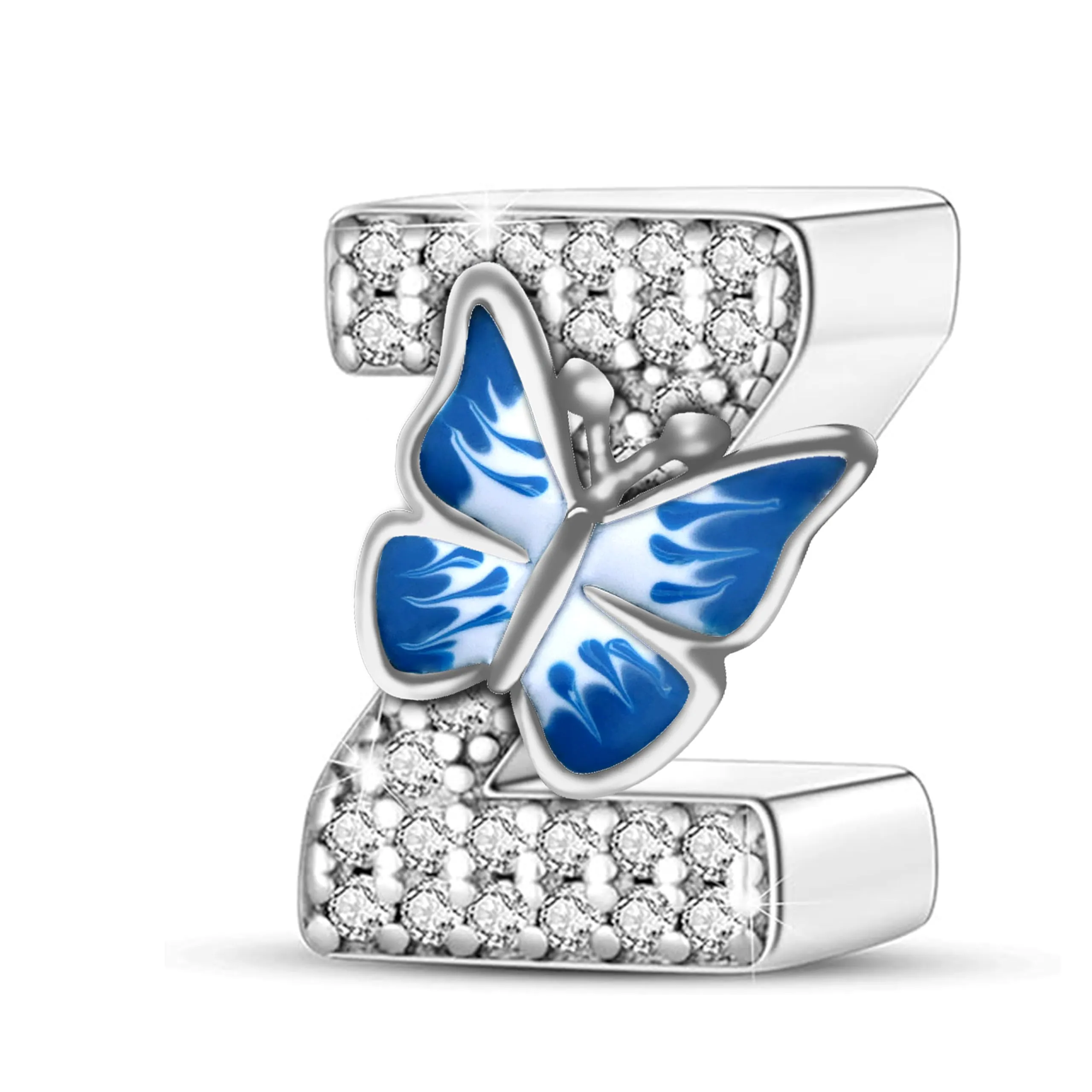 Jokmeo Charm Lettera Z in Argento Sterling 925 con Motivo a Farfalla - immagine 1
