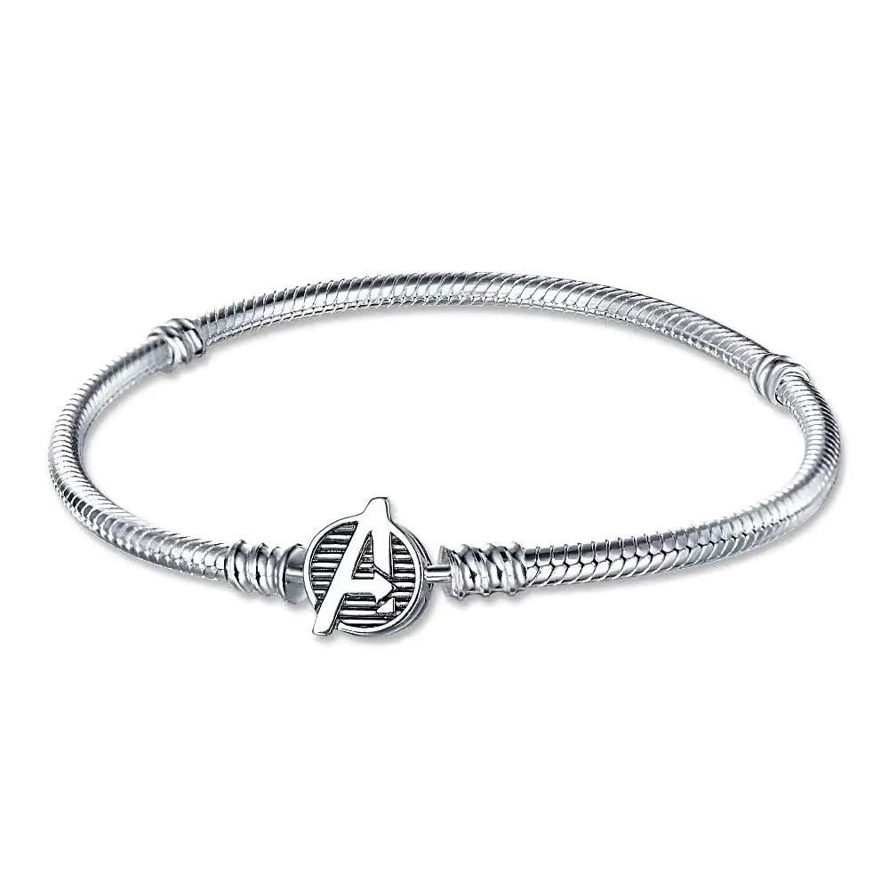 HappyStar Bracciale Donna Bead Charm in Argento Sterling 925, Maglia Snake - immagine 1
