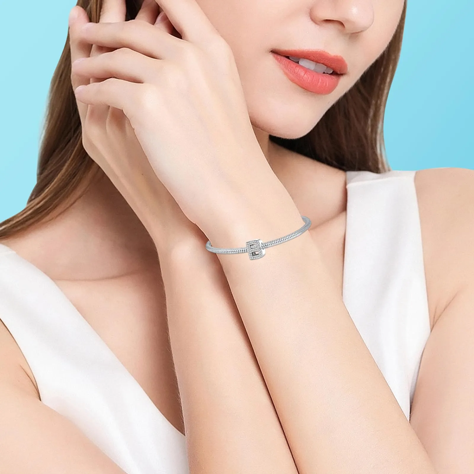 Jokmeo Charm Lettera B in Argento Sterling 925 per Donna - immagine 3