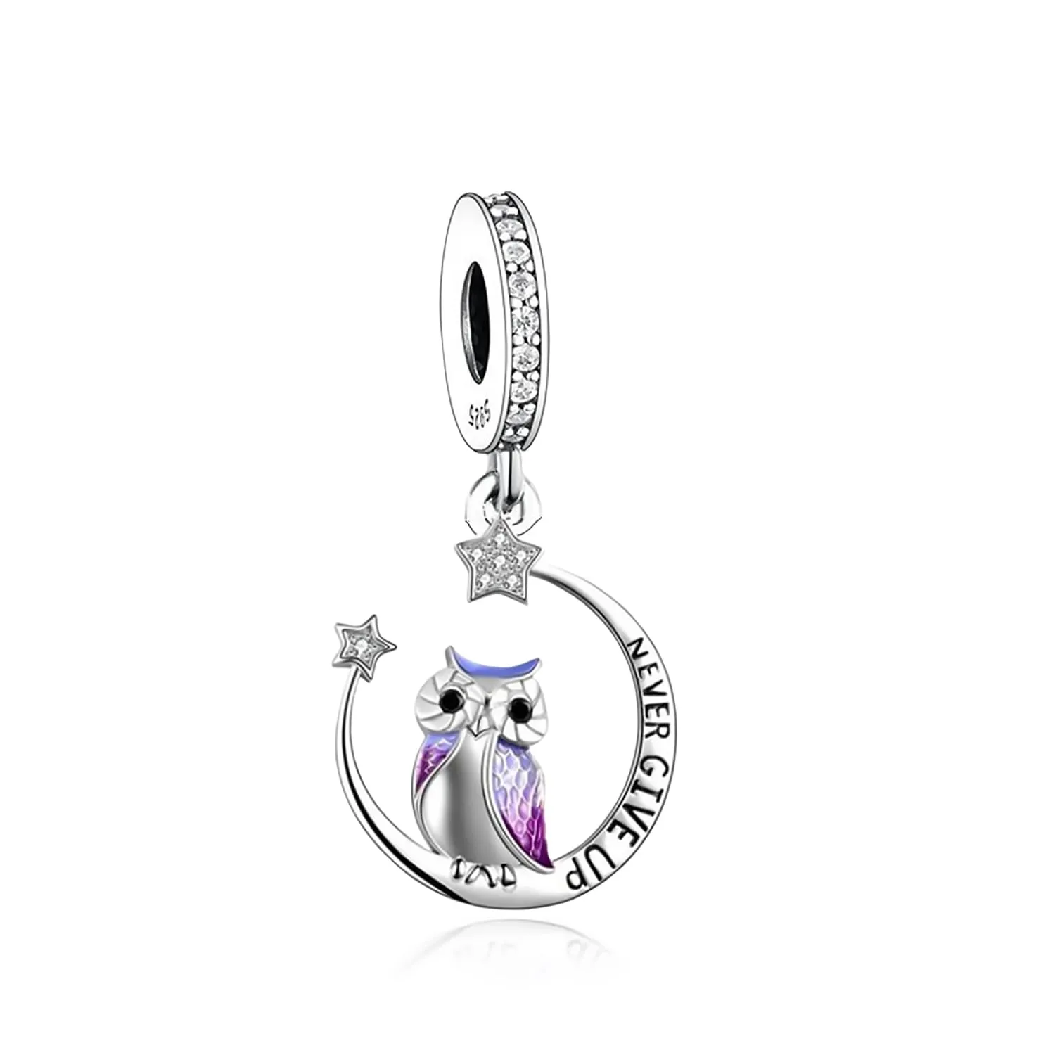 MariaFonte Charm Gufo Never Give Up in Argento 925 - immagine 1