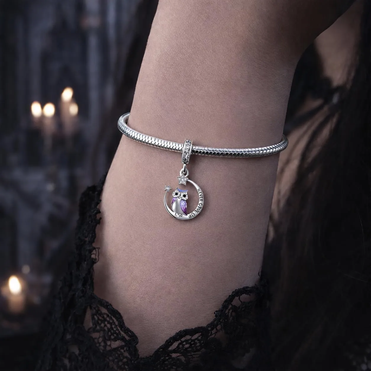 MariaFonte Charm Gufo Never Give Up in Argento 925 - immagine 2