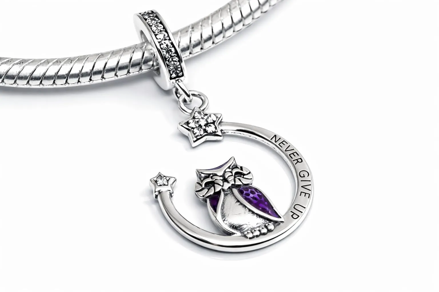 MariaFonte Charm Gufo Never Give Up in Argento 925 - immagine 4