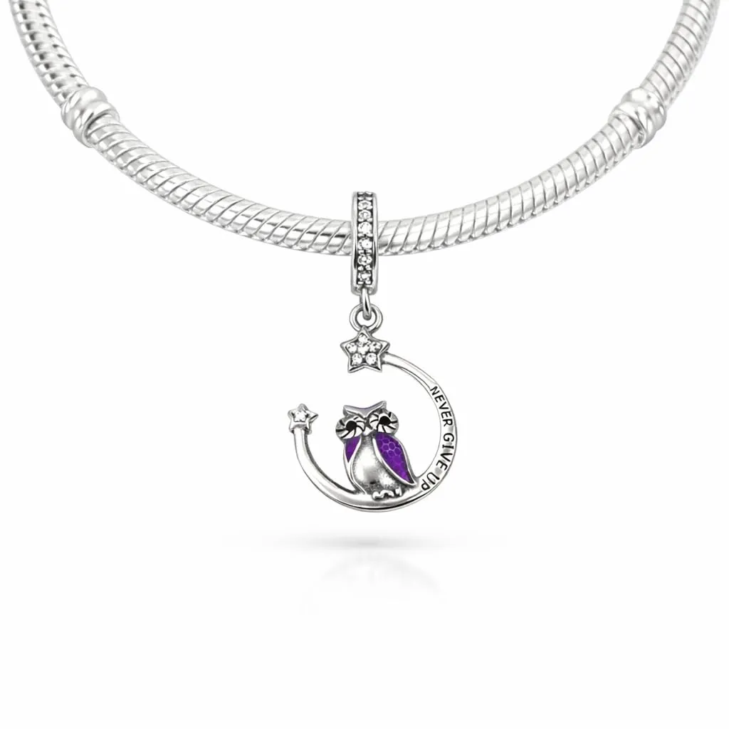 MariaFonte Charm Gufo Never Give Up in Argento 925 - immagine 6