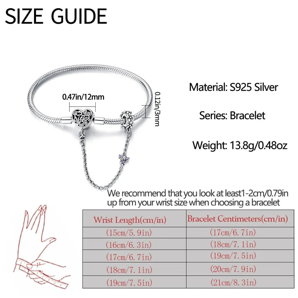 HappyStar Bracciale Donna in Argento Sterling 925 con Maglia Snake e Chiusura, Compatibile con Charms - immagine 5