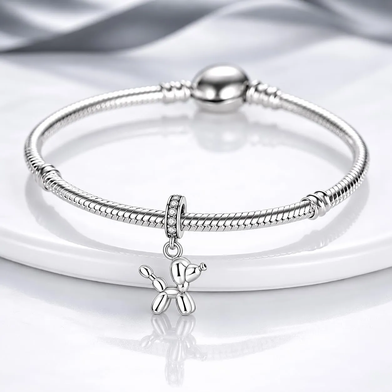 MariaFonte Balloon Animal Dog Charm Pendant in Silver - immagine 2