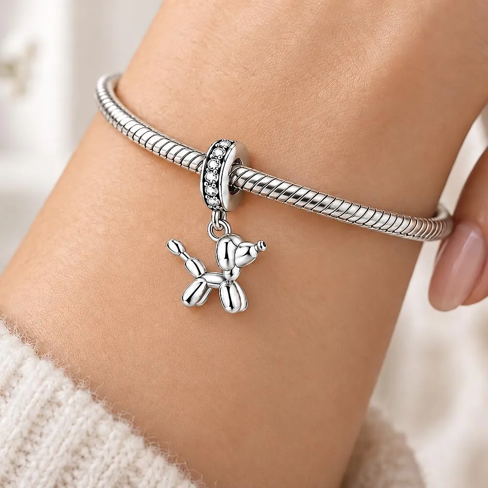 MariaFonte Balloon Animal Dog Charm Pendant in Silver - immagine 3
