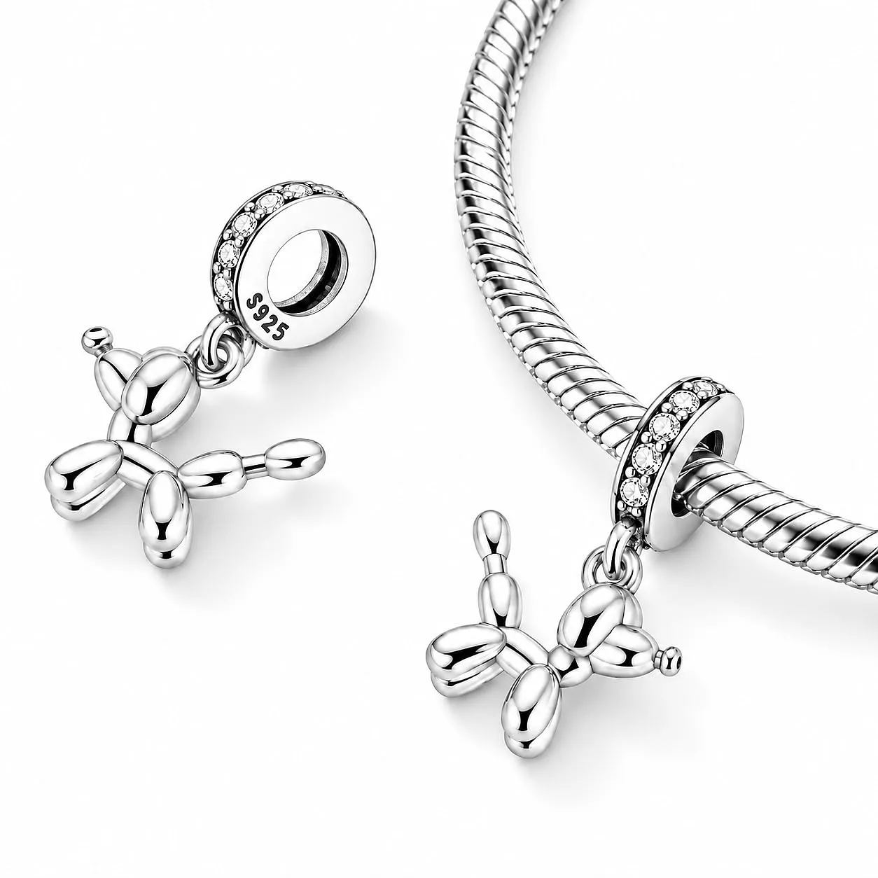 MariaFonte Balloon Animal Dog Charm Pendant in Silver - immagine 4