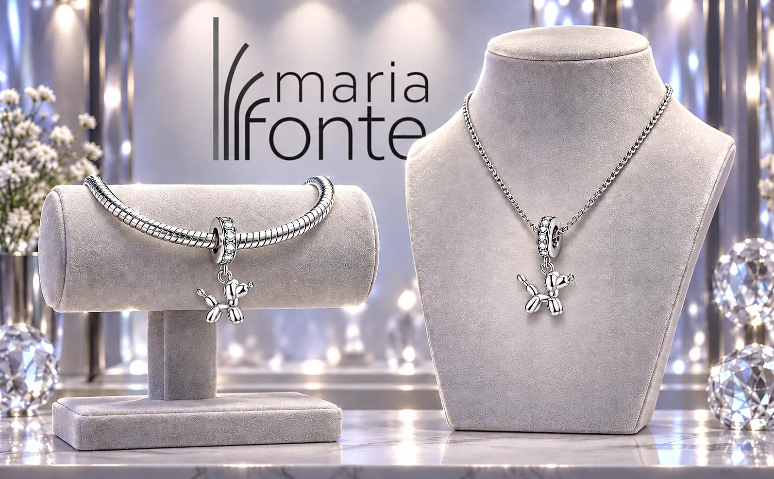 MariaFonte Balloon Animal Dog Charm Pendant in Silver - immagine 7